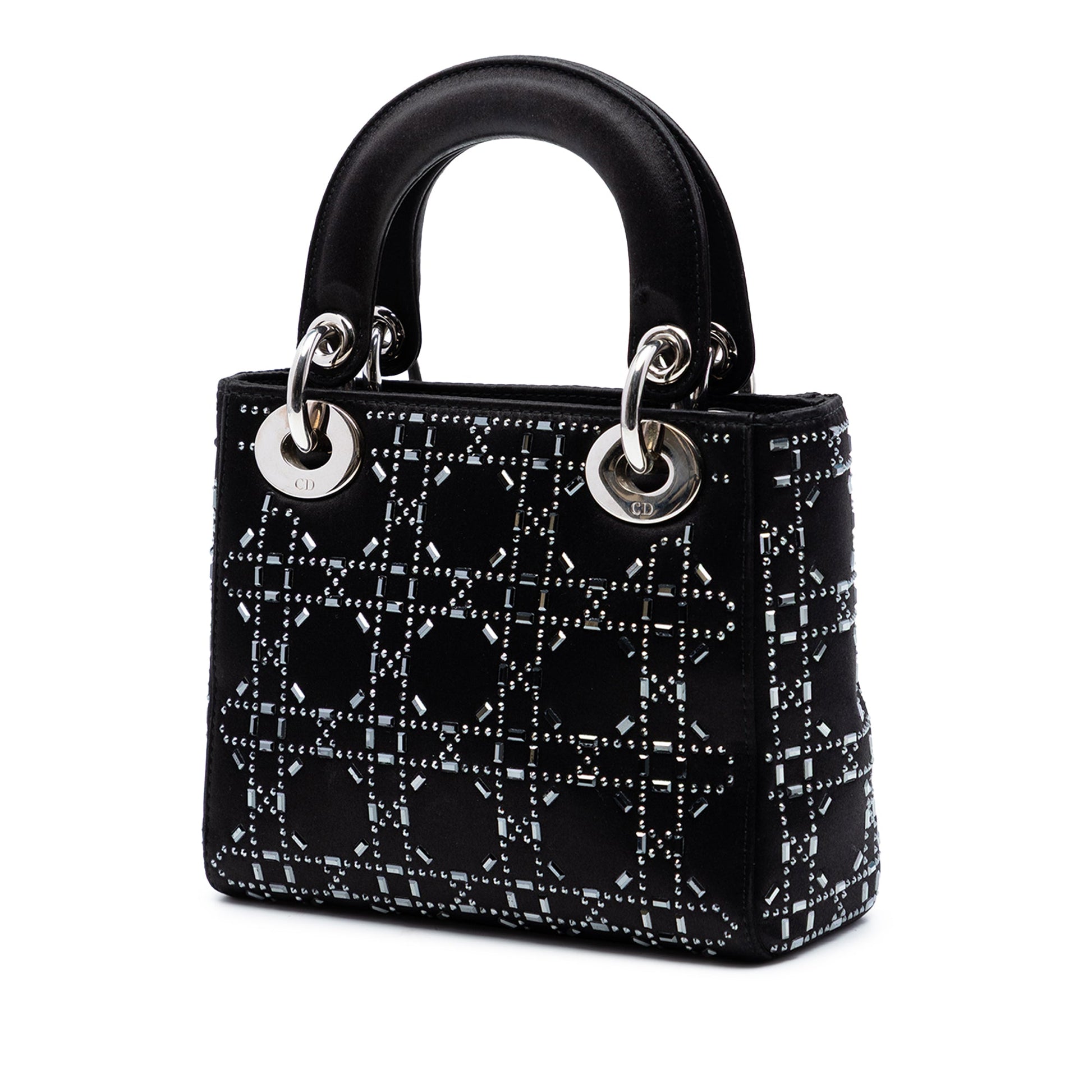 Dior Mini Velvet Cannage Strass Embellished Lady Dior