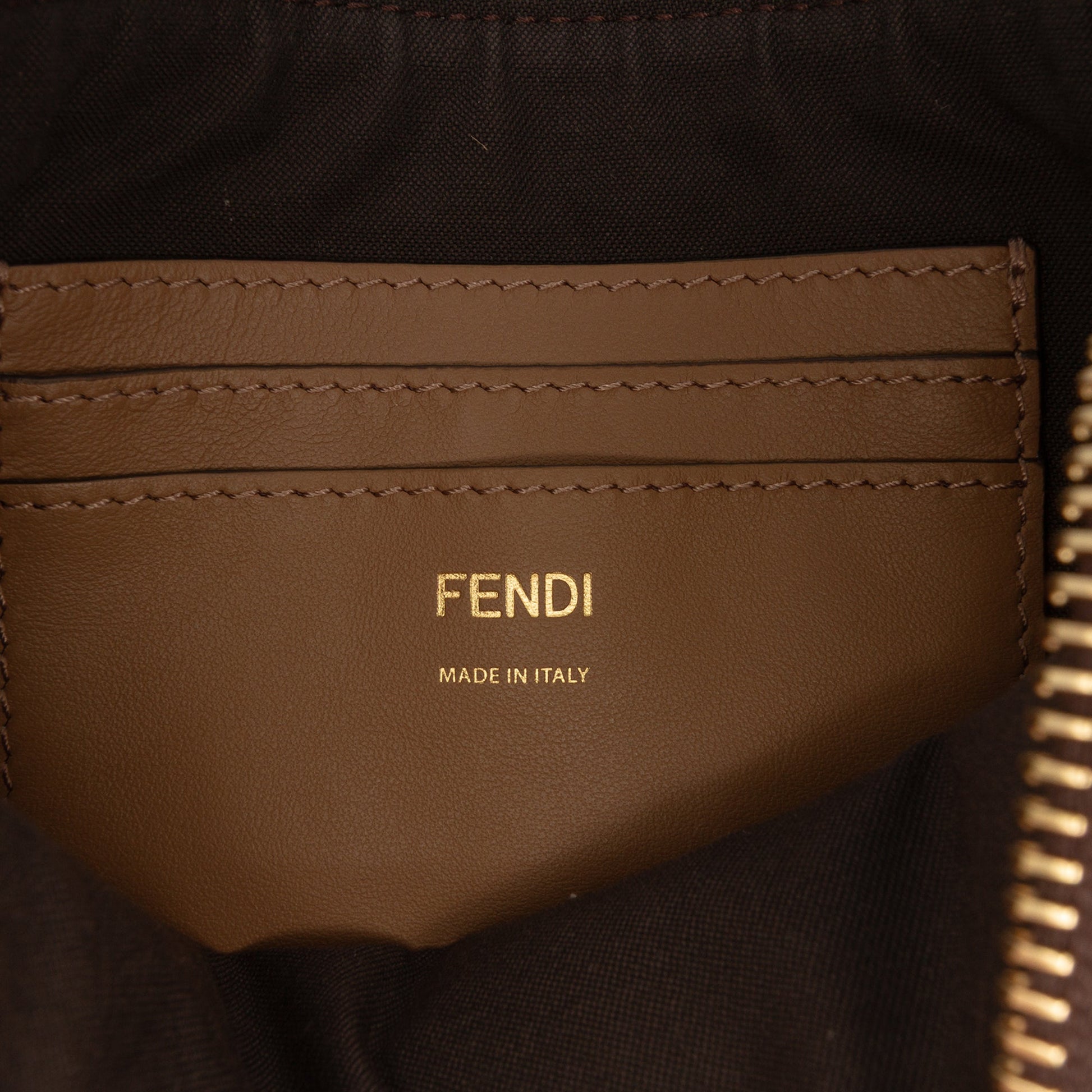 Fendi FF Jacquard Baguette Pouch Clutch with Chain
