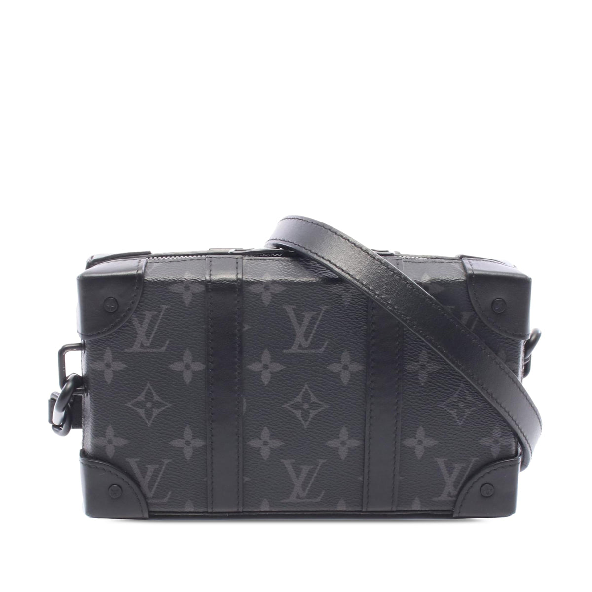 Louis Vuitton Monogram Eclipse Soft Trunk Wallet Crossbody — Black