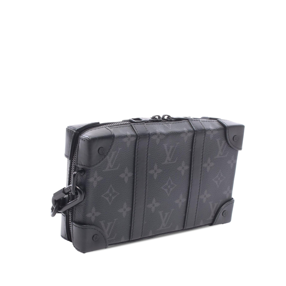Louis Vuitton Monogram Eclipse Soft Trunk Wallet Crossbody — Black