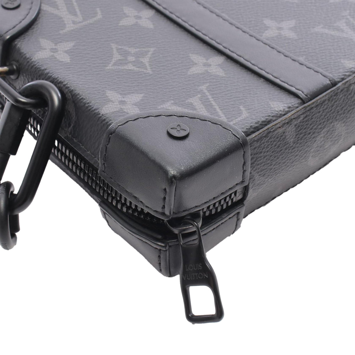 Louis Vuitton Monogram Eclipse Soft Trunk Wallet Crossbody — Black