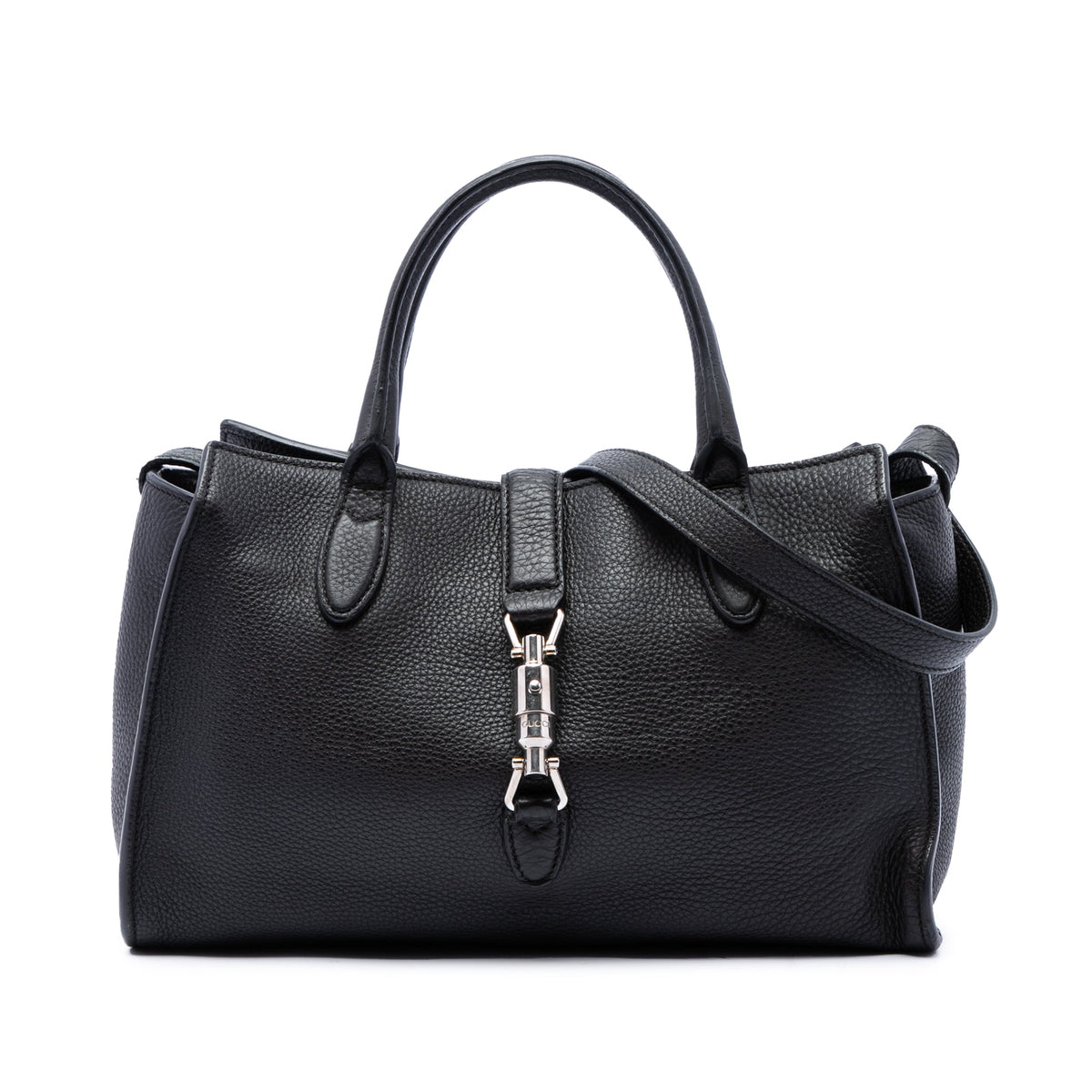 Gucci Small Grained Calfskin Soft Jackie Tote — Black