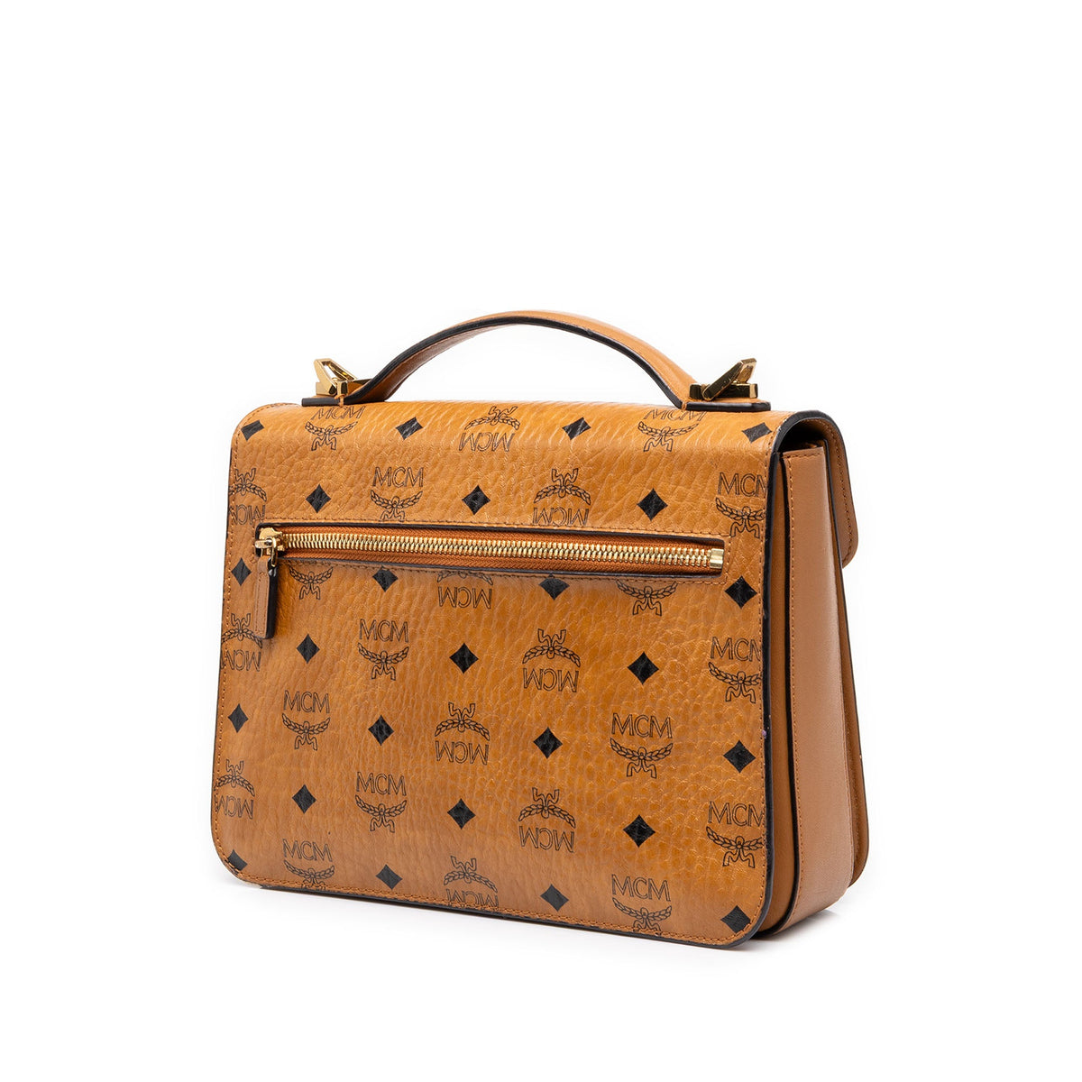 MCM Medium Visetos Coated Canvas Patricia Top Handle Bag