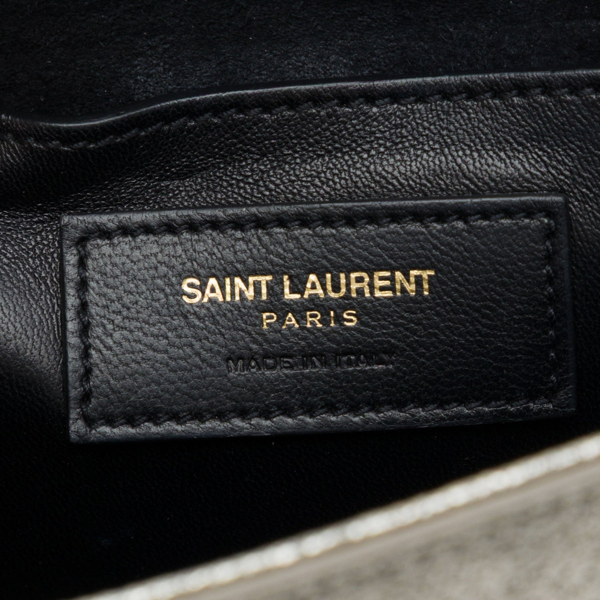 Saint Laurent Metallic Calfskin Cassandre Clutch