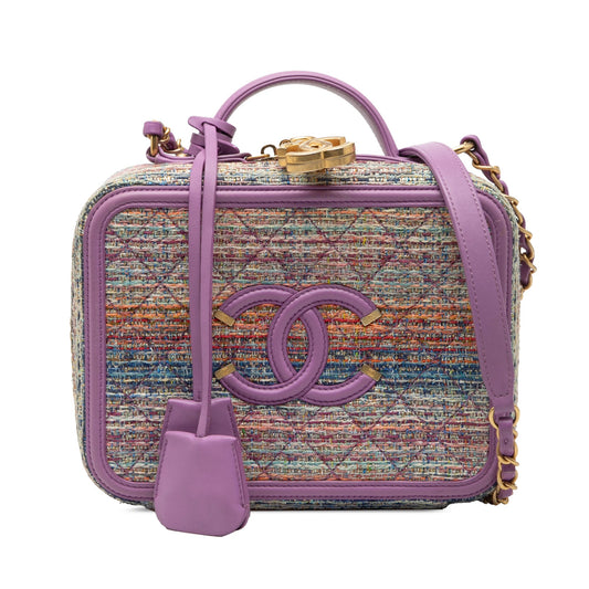 Chanel Medium Tweed CC Filigree Vanity Case