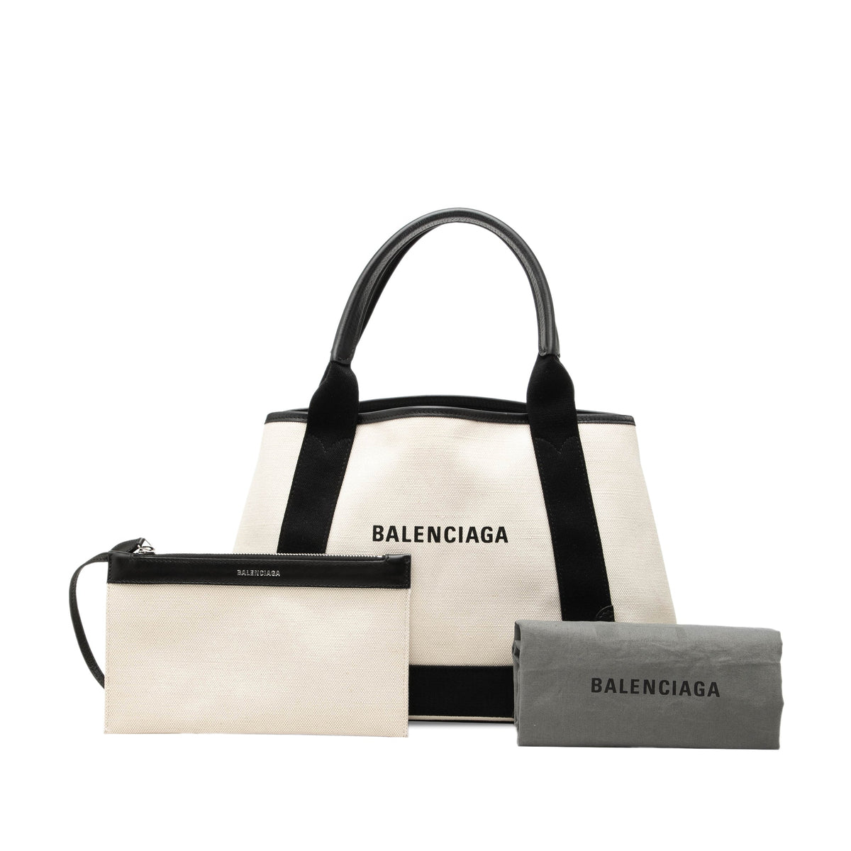 Balenciaga Canvas Navy Cabas Tote S