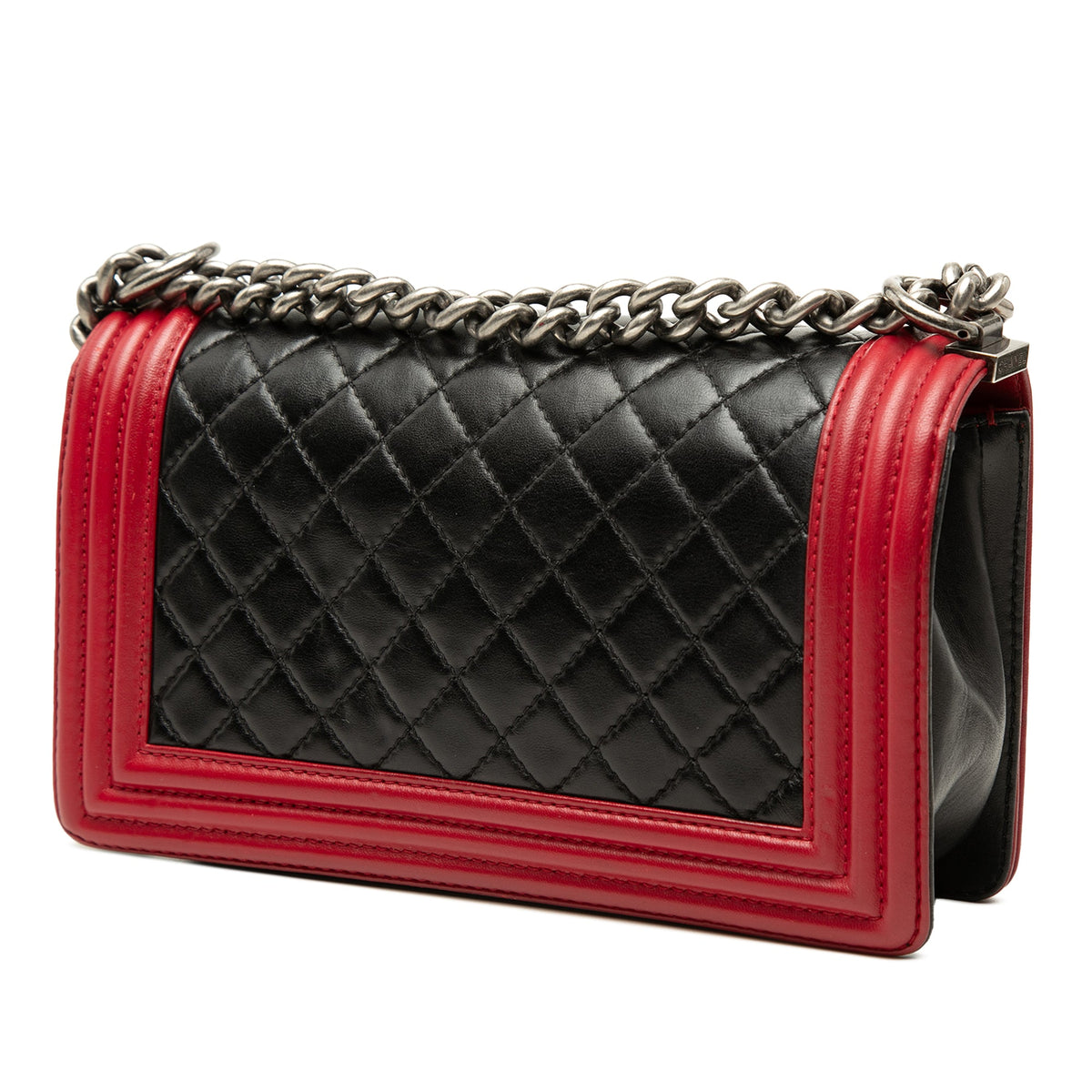 Chanel Old Medium Bicolor Quilted Lambskin Boy Flap