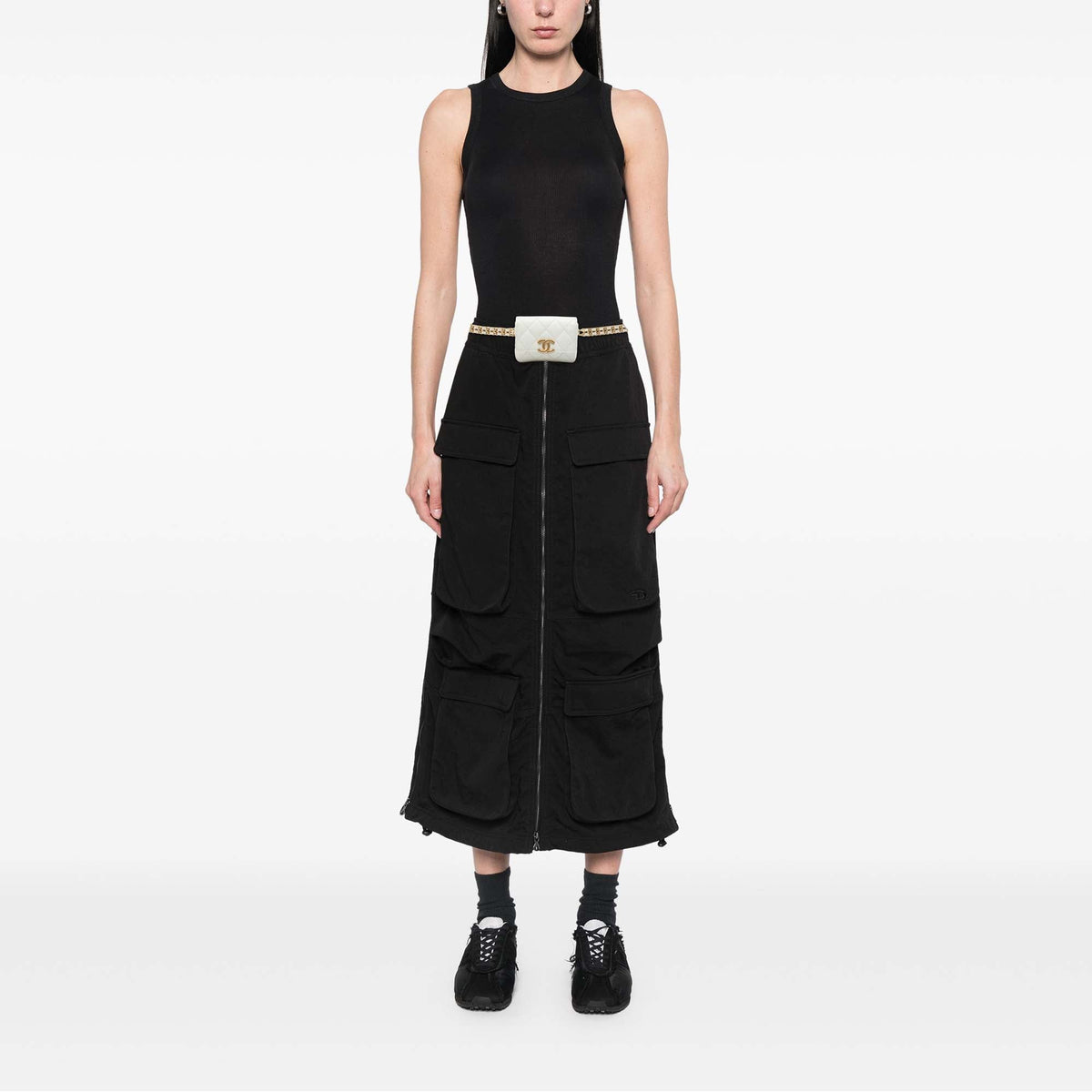 Chanel Quilted Caviar Melody Chain Belt Bag