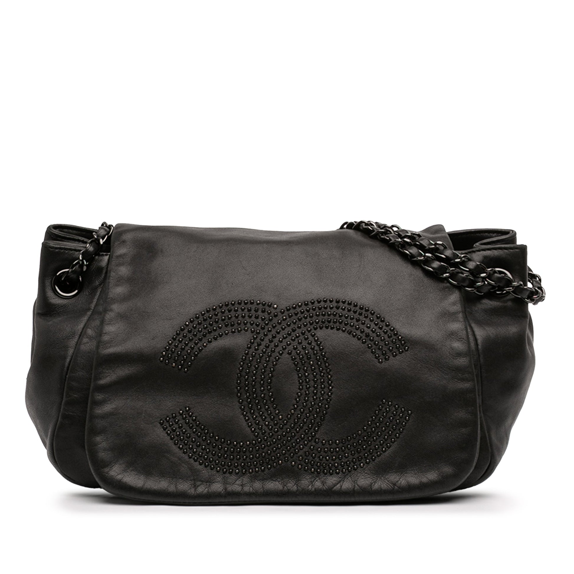 Chanel Lambskin Studded CC Accordion Flap