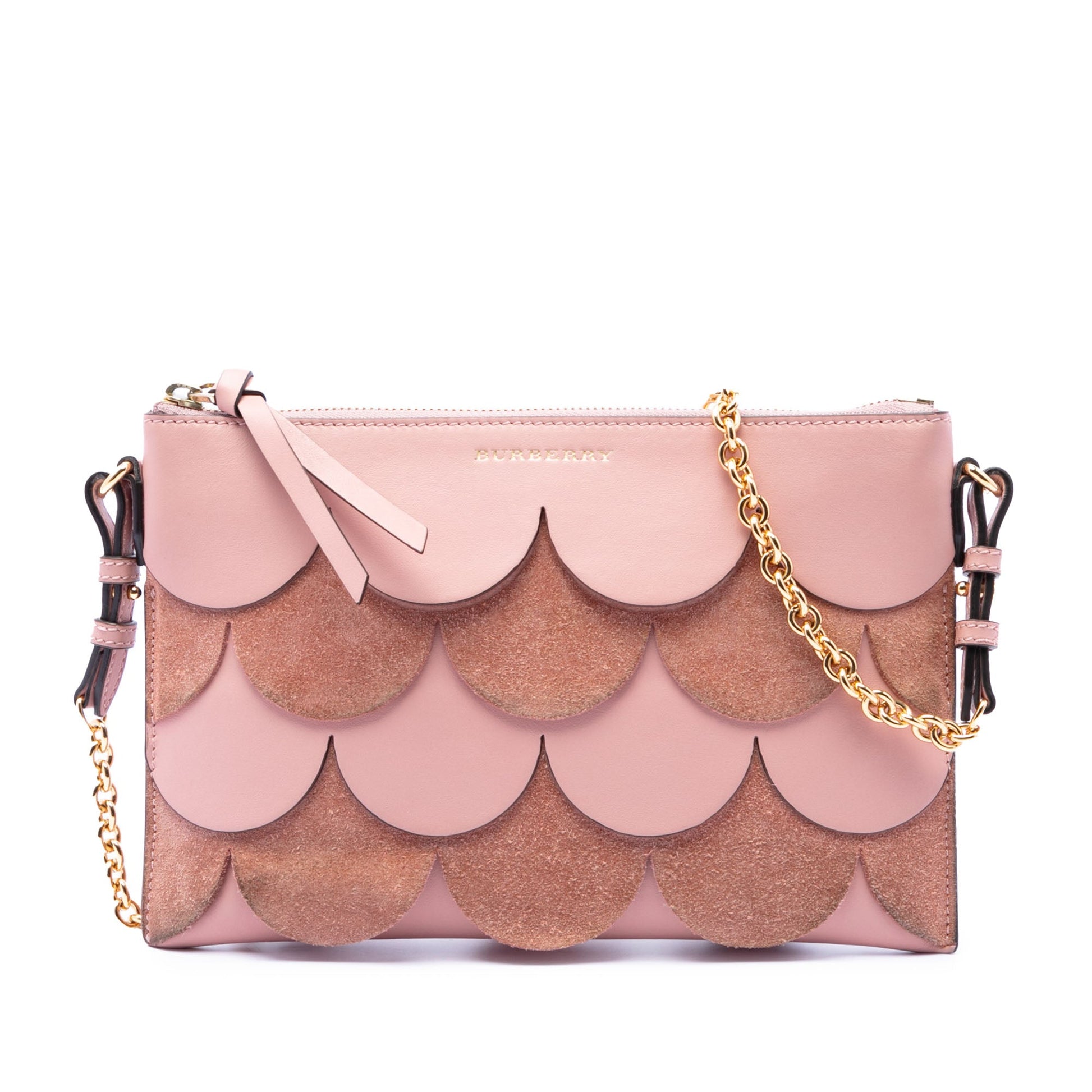 Burberry Scalloped Leather and Suede Peyton Crossbody