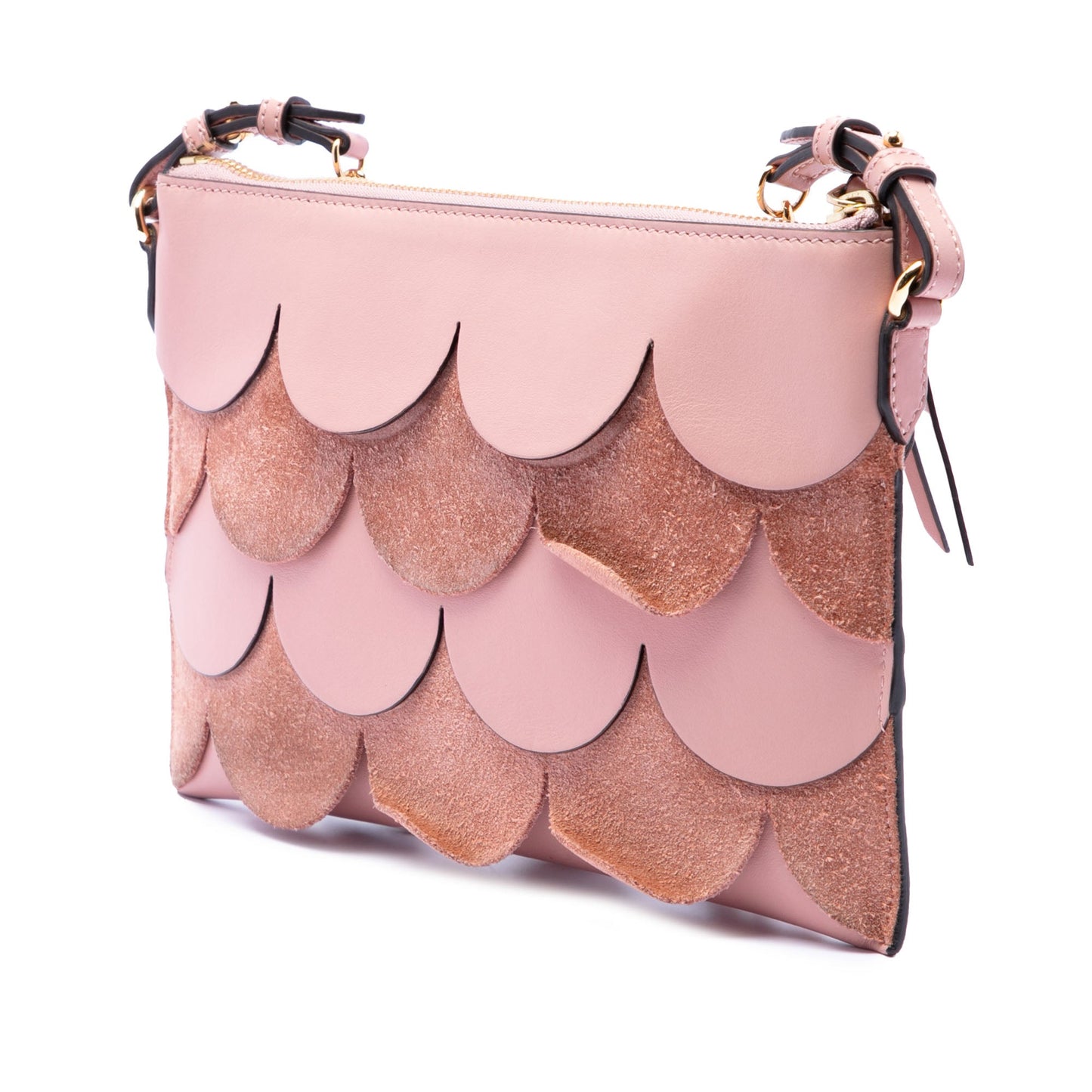 Burberry Scalloped Leather and Suede Peyton Crossbody