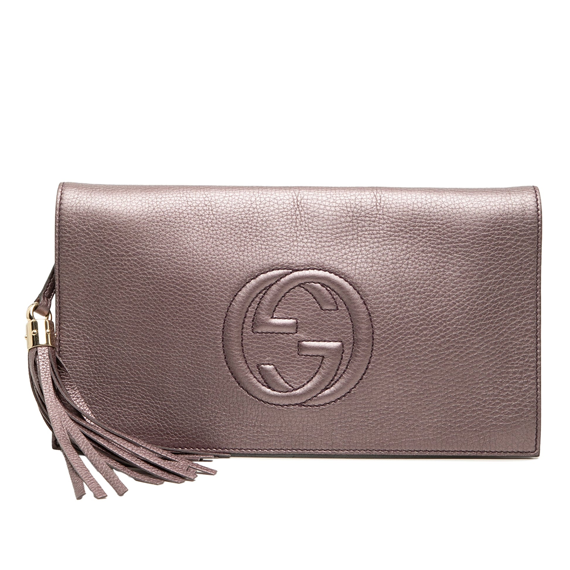 Gucci Metallic Calfskin Soho Disco Clutch