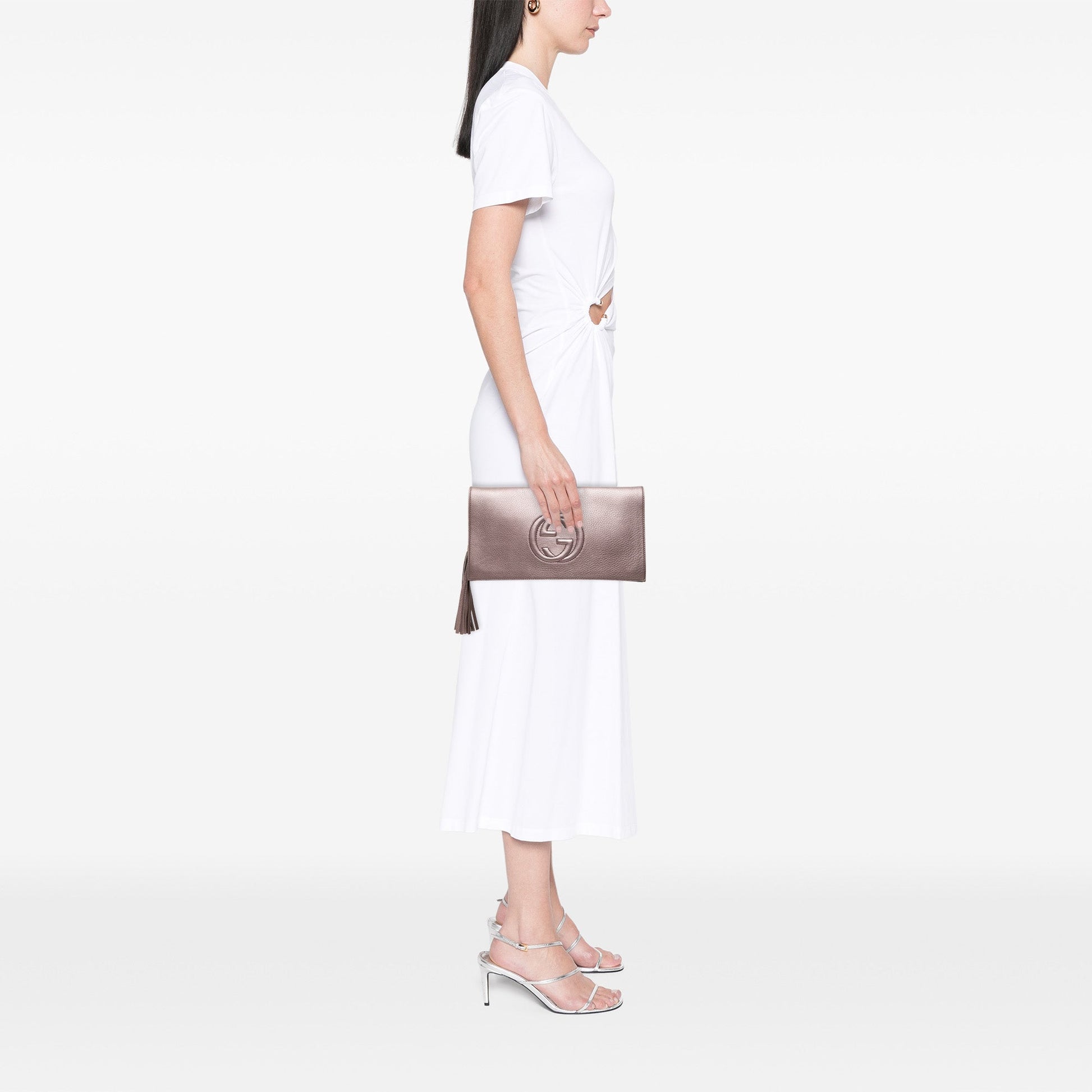 Gucci Metallic Calfskin Soho Disco Clutch