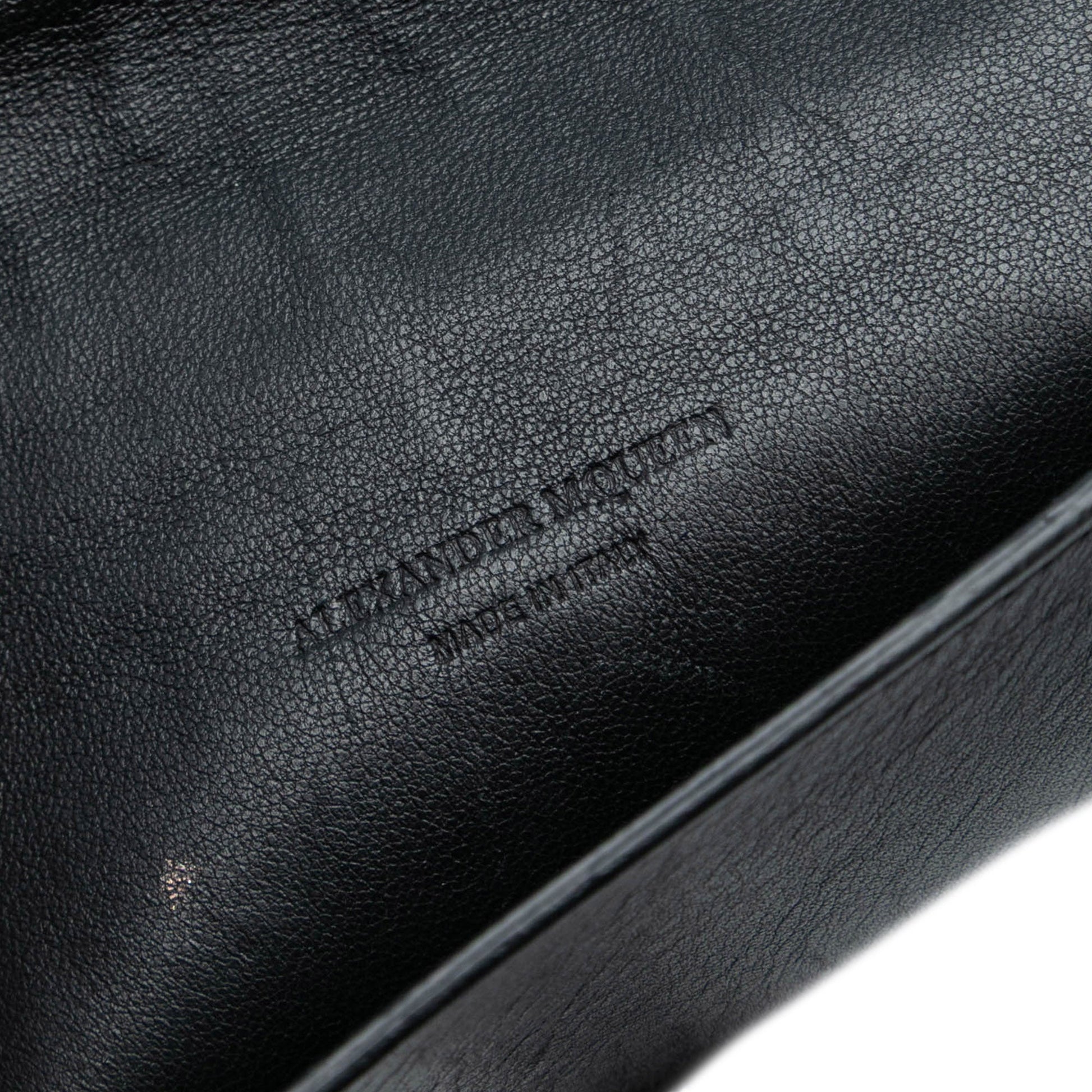 Alexander McQueen Leather Grommet Studded Skull Clutch