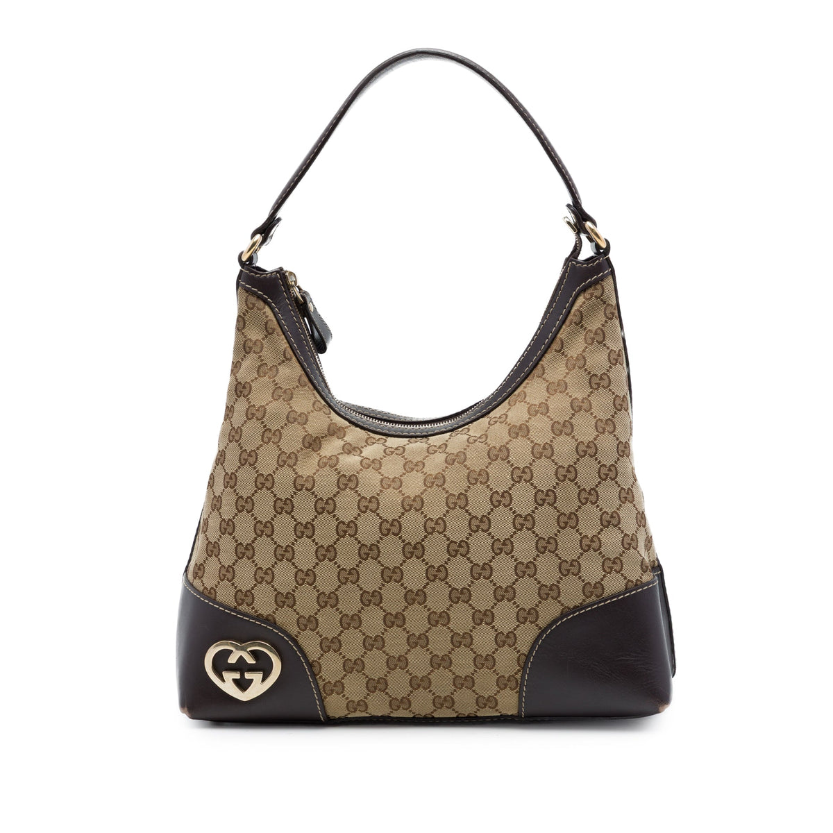 Gucci GG Canvas Lovely Shoulder Bag — Brown