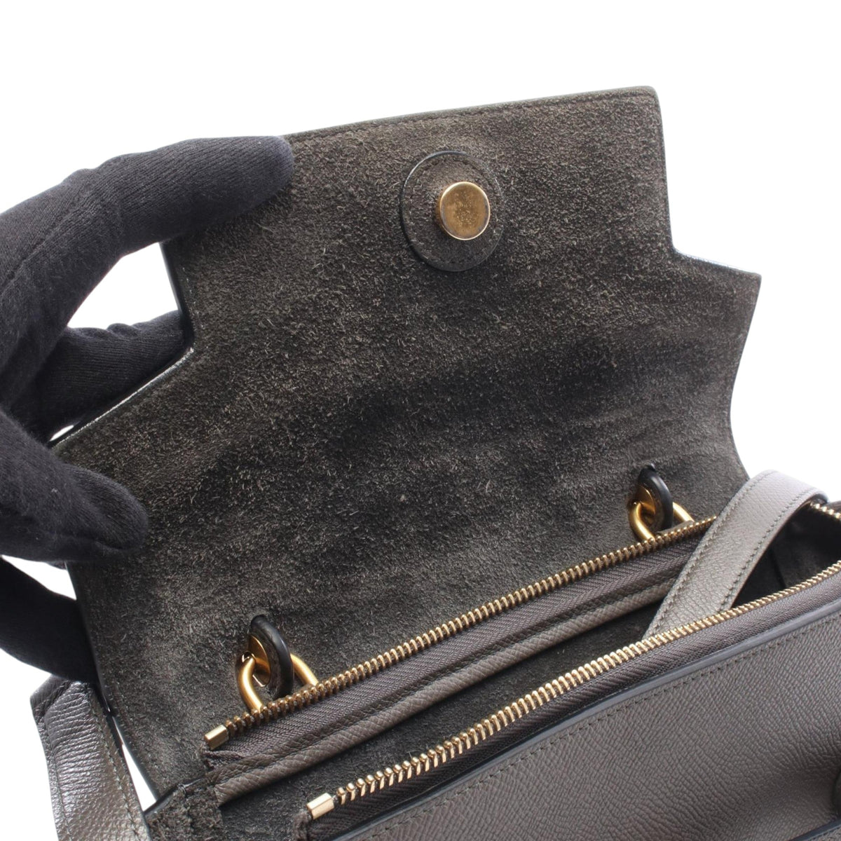 Celine Micro Grained Calfskin Belt Bag — Gray