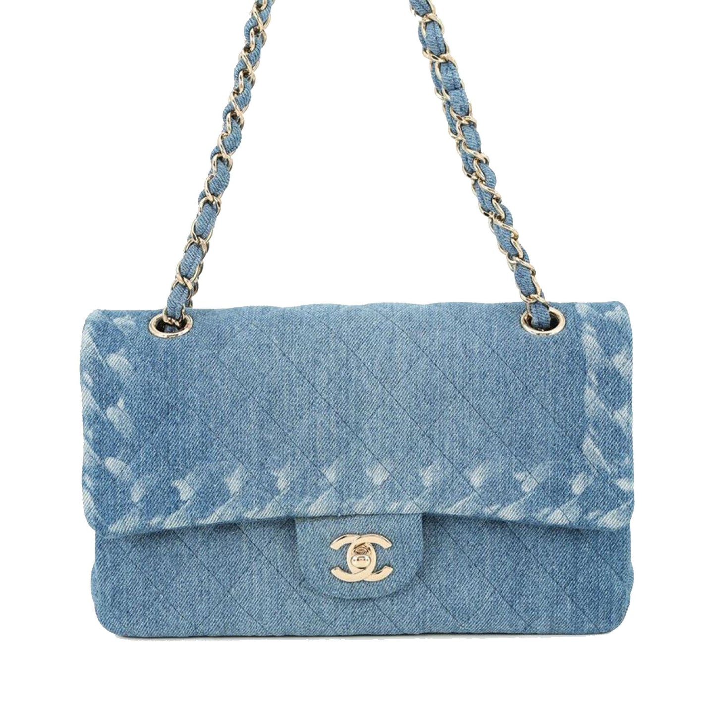 Chanel Medium Classic Washed Denim Double Flap