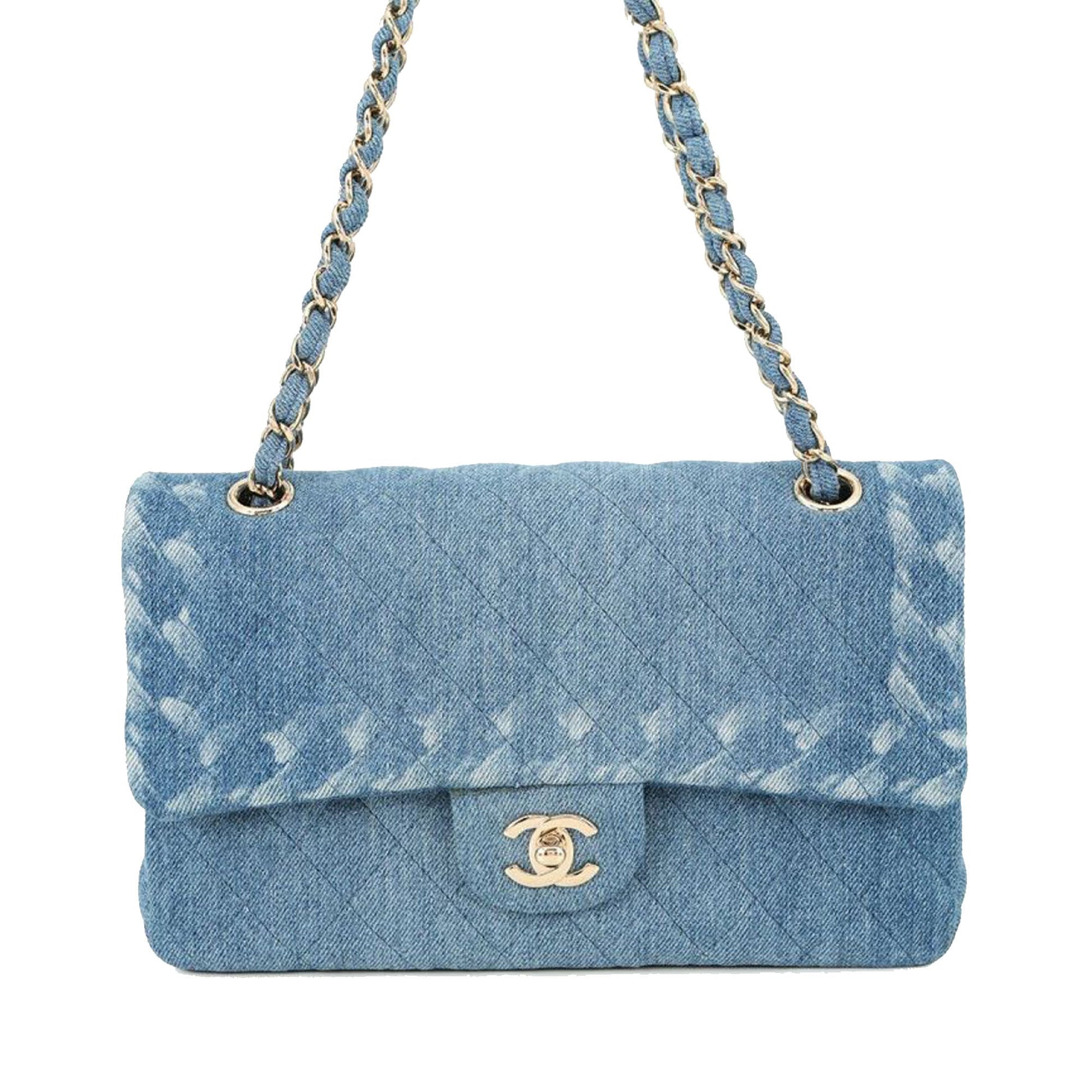 Chanel Medium Classic Washed Denim Double Flap
