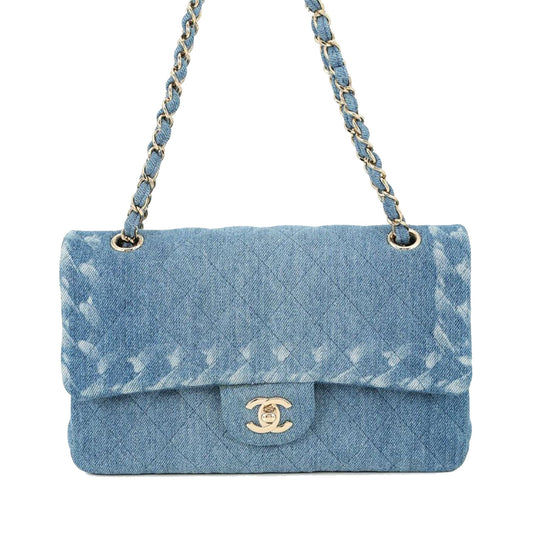 Chanel Medium Classic Washed Denim Double Flap