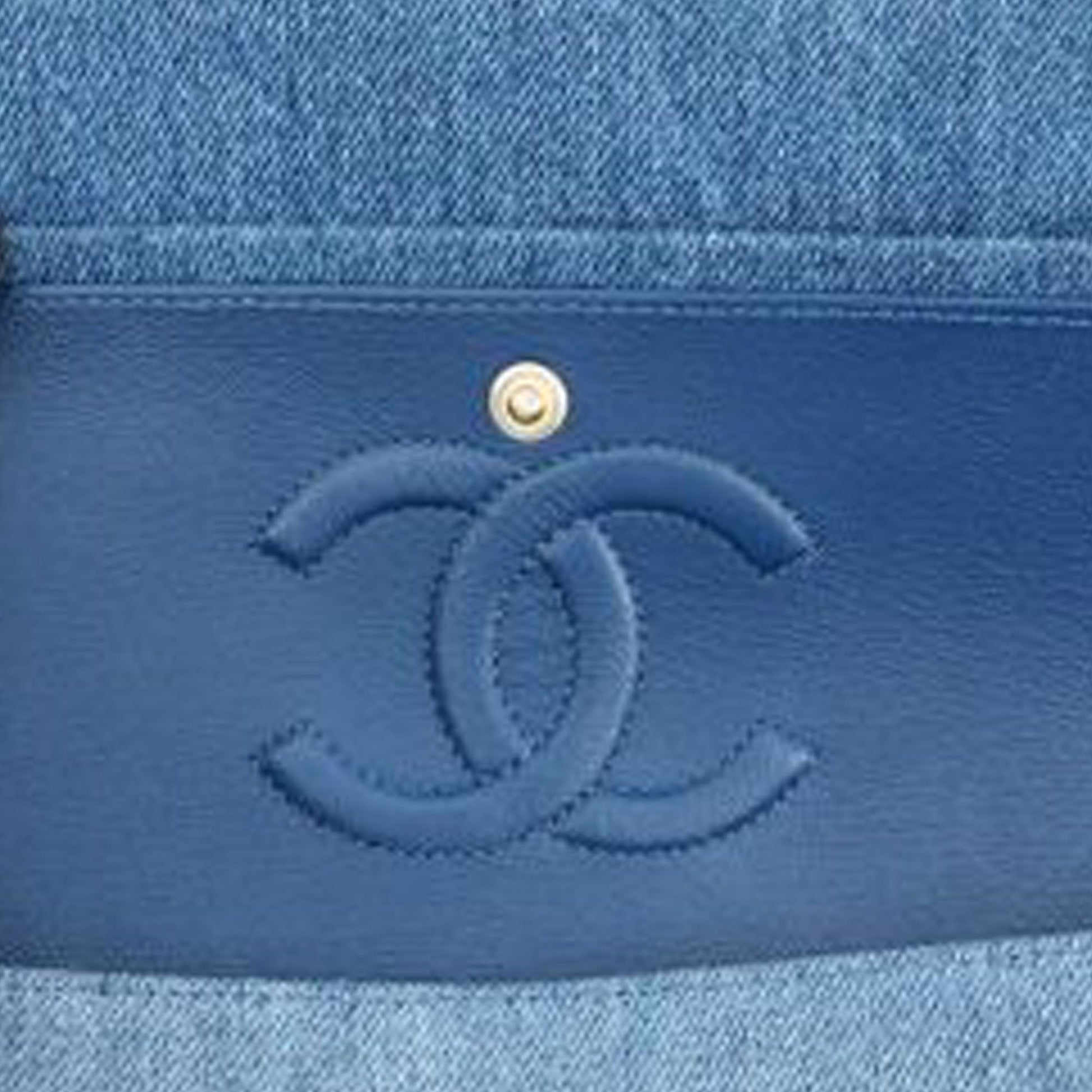 Chanel Medium Classic Washed Denim Double Flap