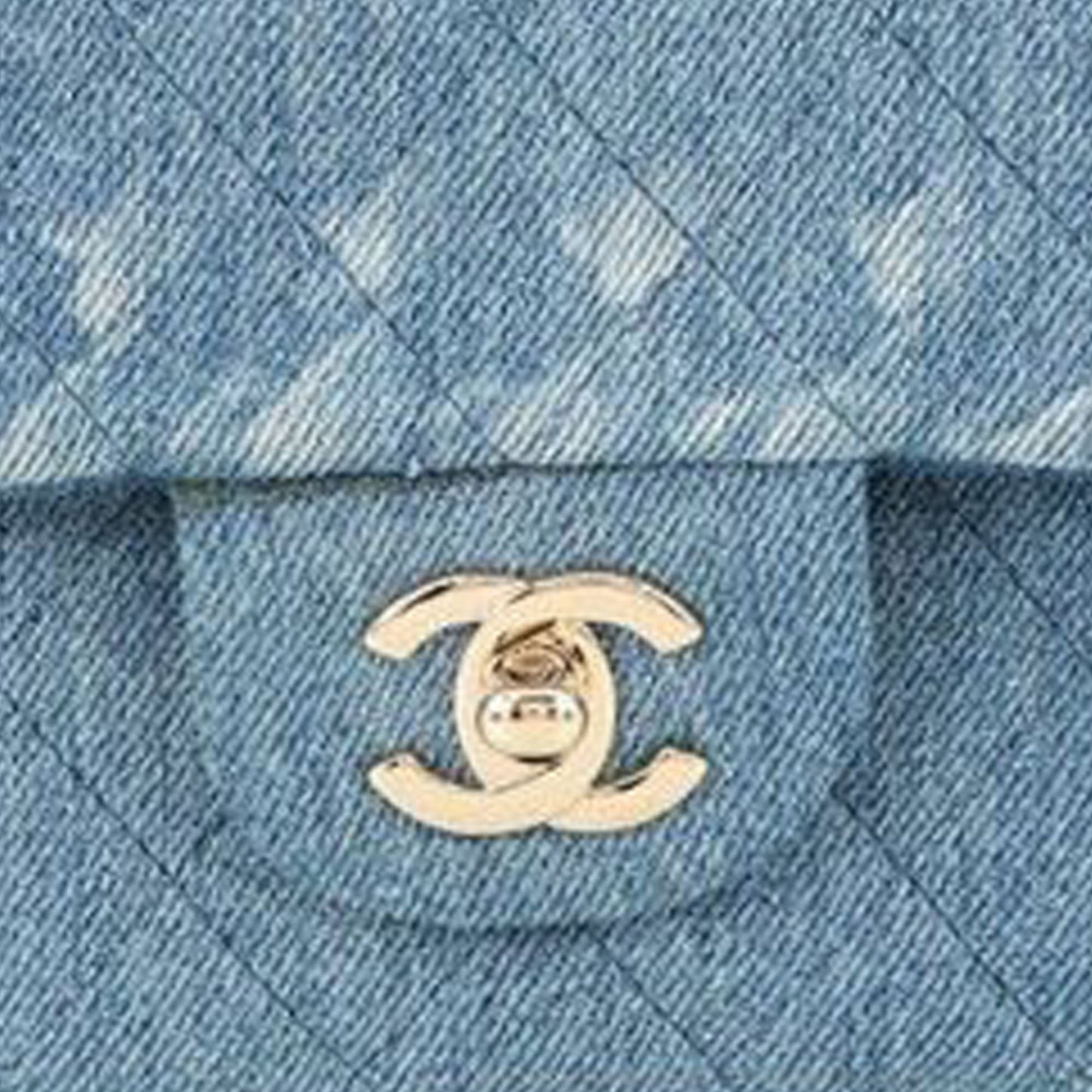 Chanel Medium Classic Washed Denim Double Flap