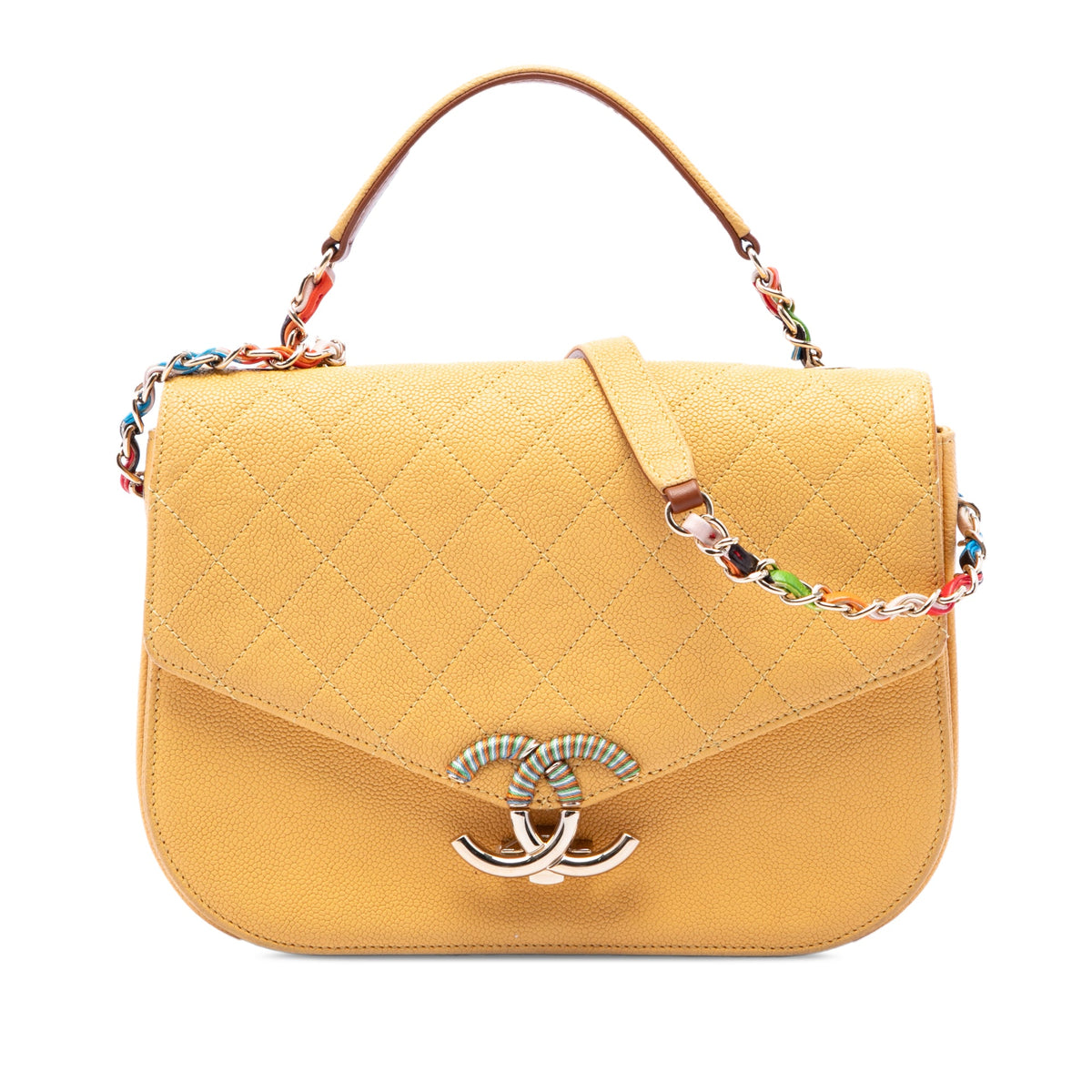 Chanel Paris Cuba Medium Quilted Caviar Thread Around Flap