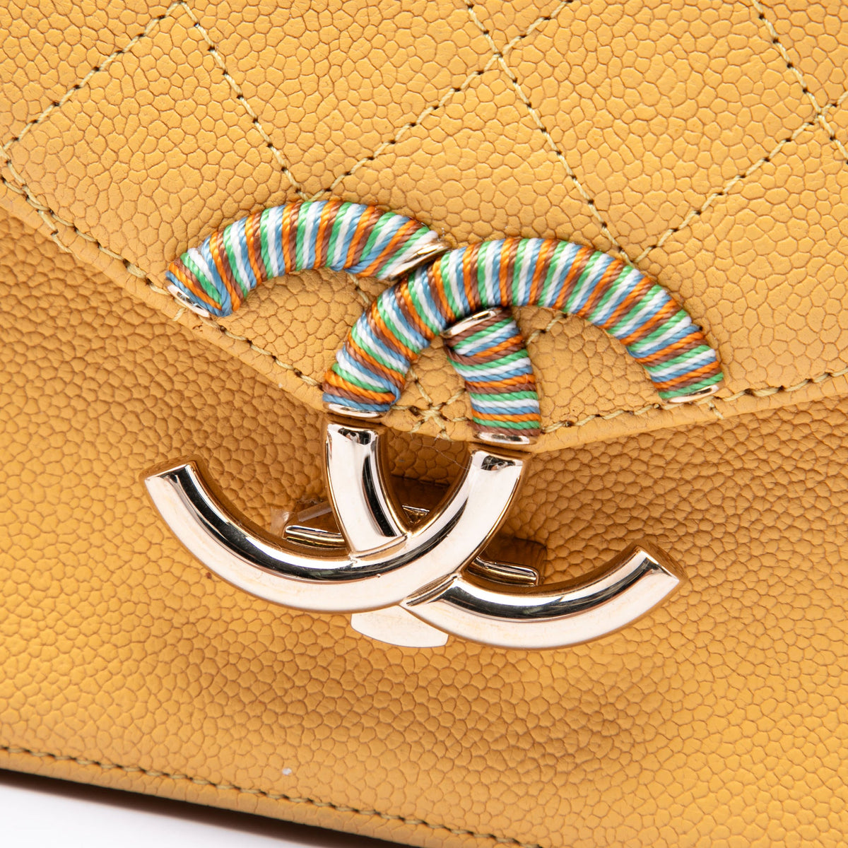 Chanel Paris Cuba Medium Quilted Caviar Thread Around Flap