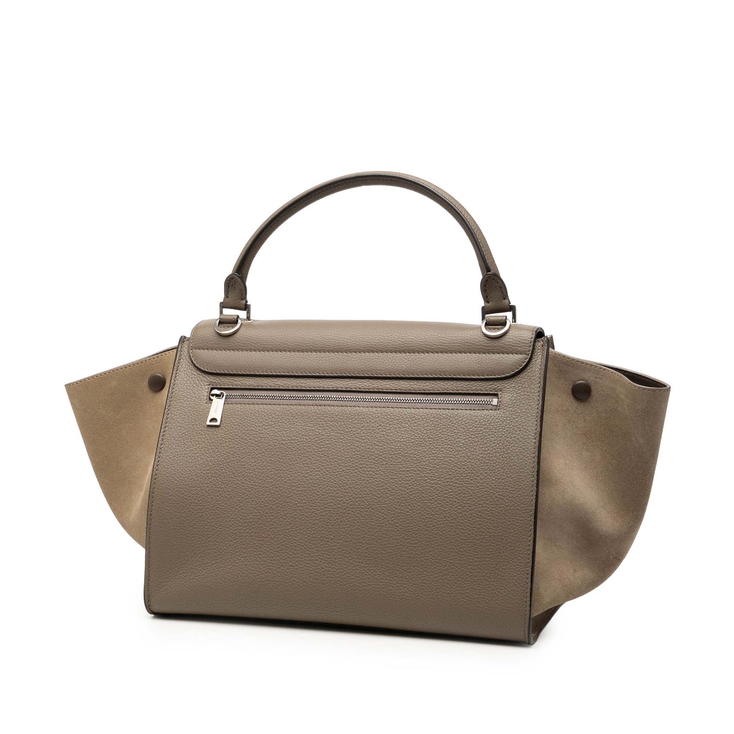 Celine Medium Bicolor Calfskin and Suede Trapeze Satchel