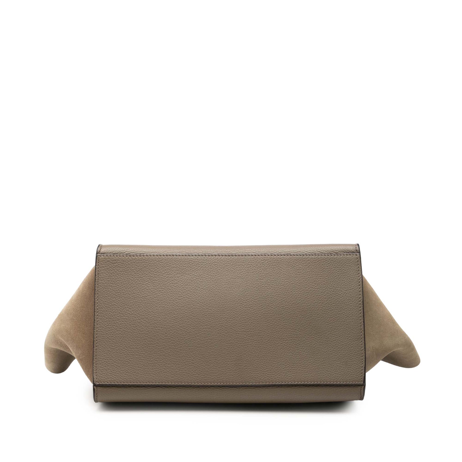 Celine Medium Bicolor Calfskin and Suede Trapeze Satchel