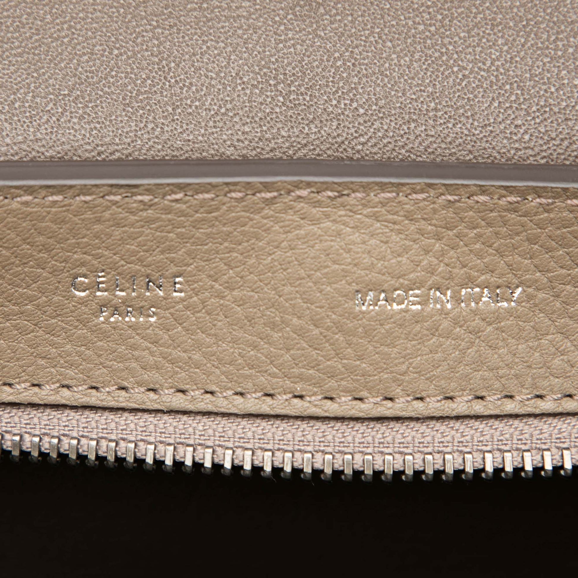 Celine Medium Bicolor Calfskin and Suede Trapeze Satchel