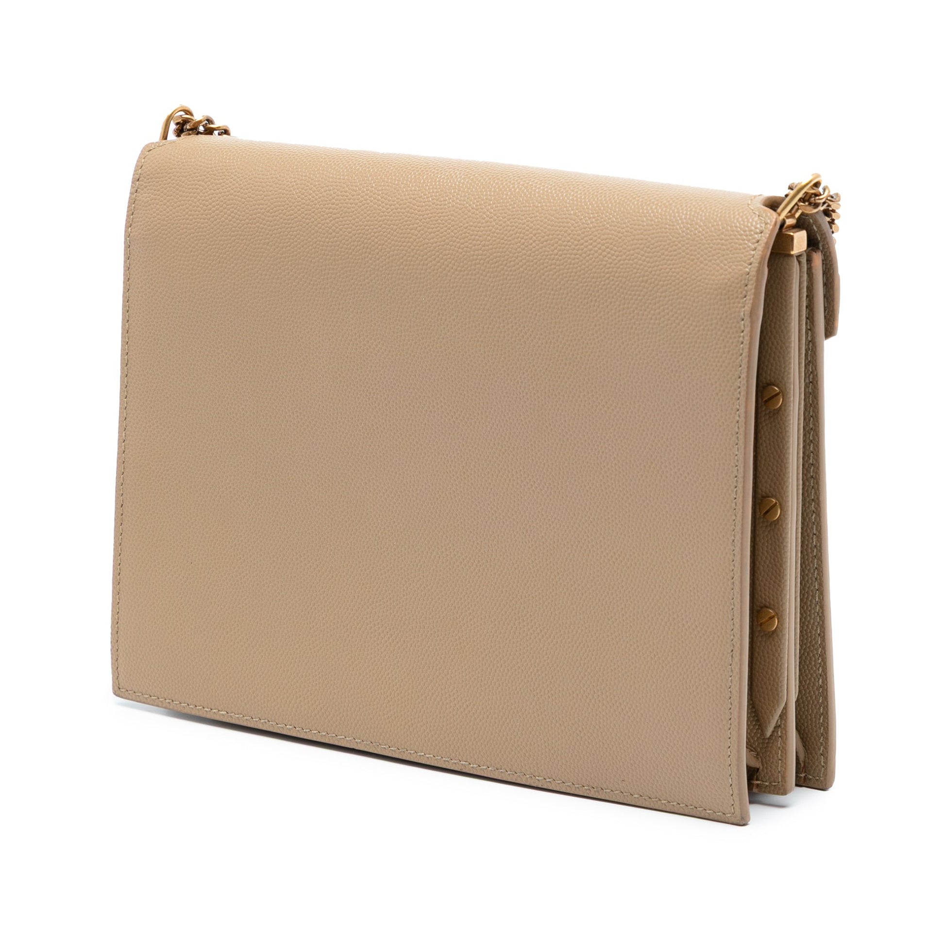 Saint Laurent Grain De Poudre Monogram Cassandra Chain Wallet