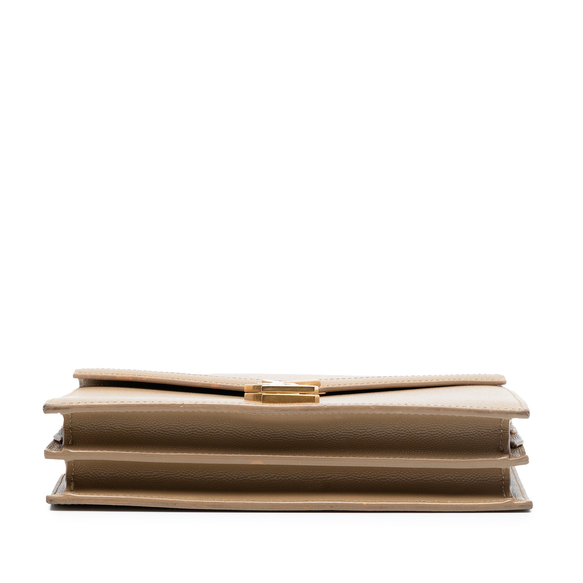 Saint Laurent Grain De Poudre Monogram Cassandra Chain Wallet