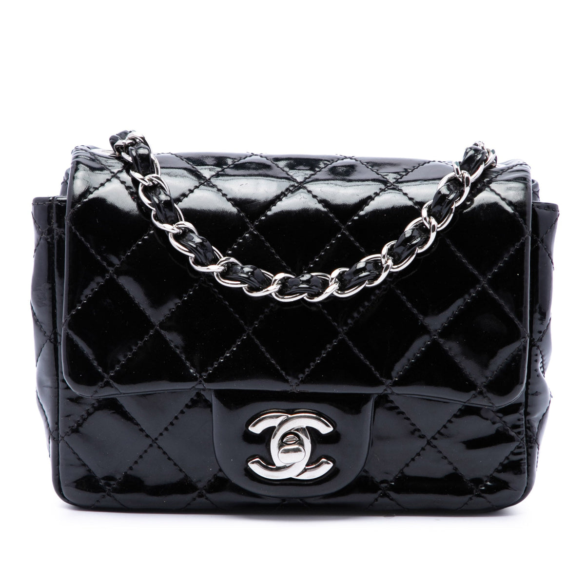 Chanel Mini Square Classic Patent Single Flap