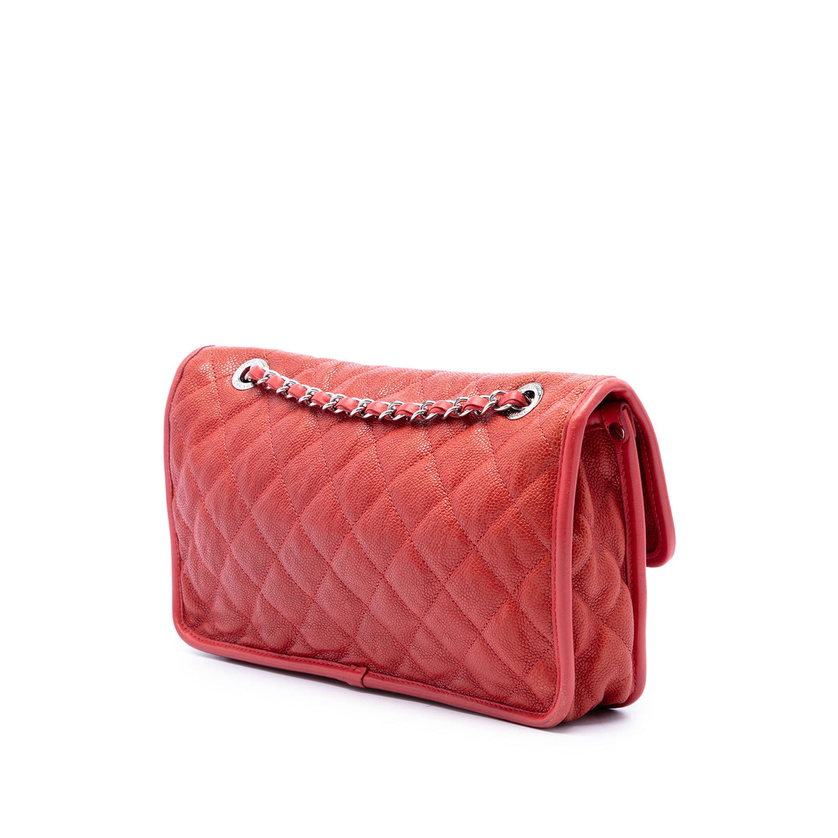 Chanel Medium Quilted Caviar French Riviera Flap — Red