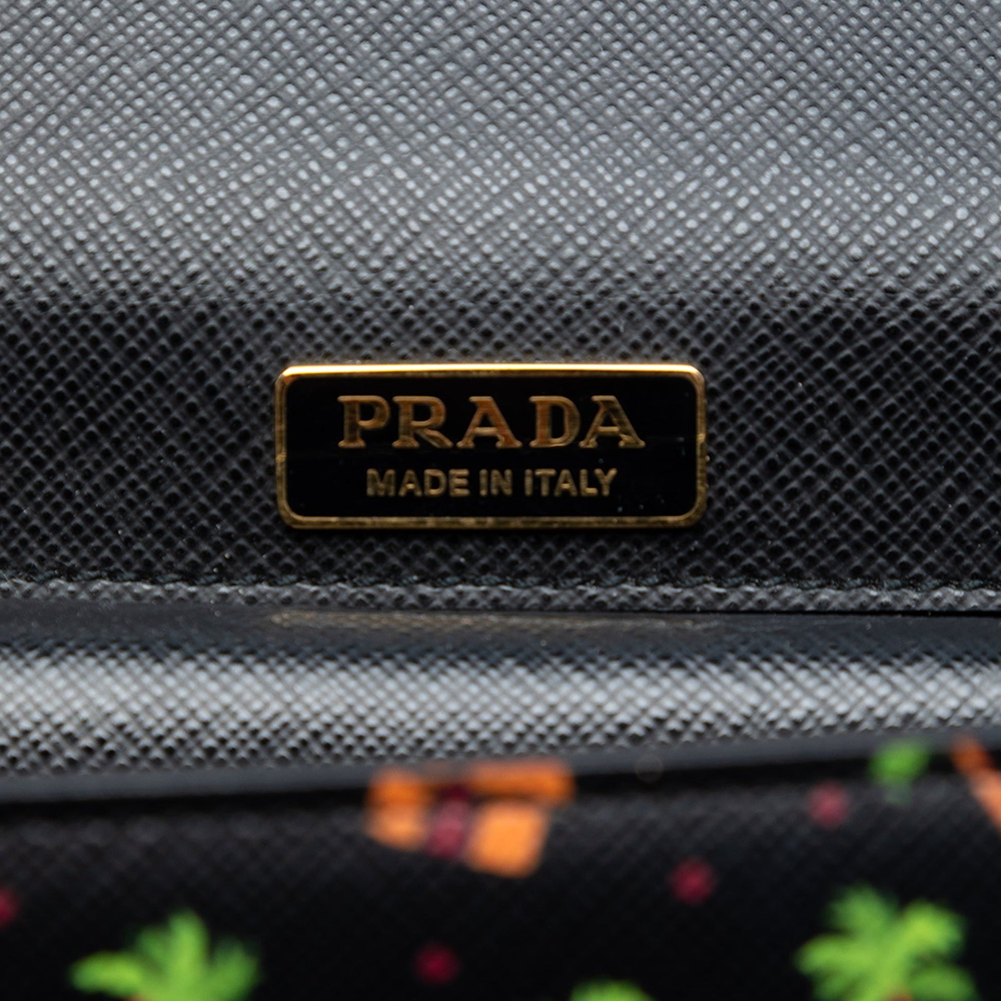 Prada Saffiano Palm Tree and Hut Print Flap Crossbody