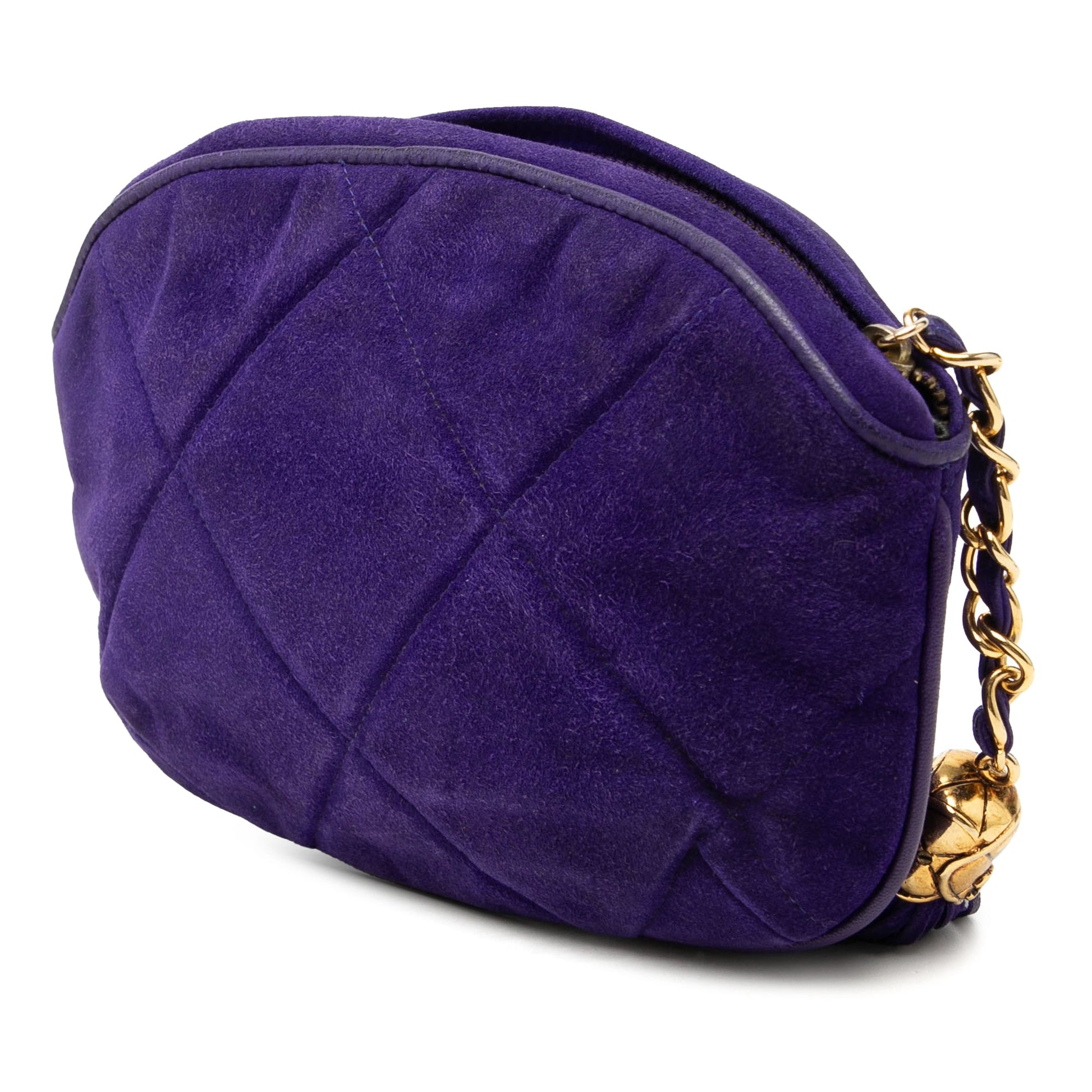 Chanel CC Suede Tassel Clutch
