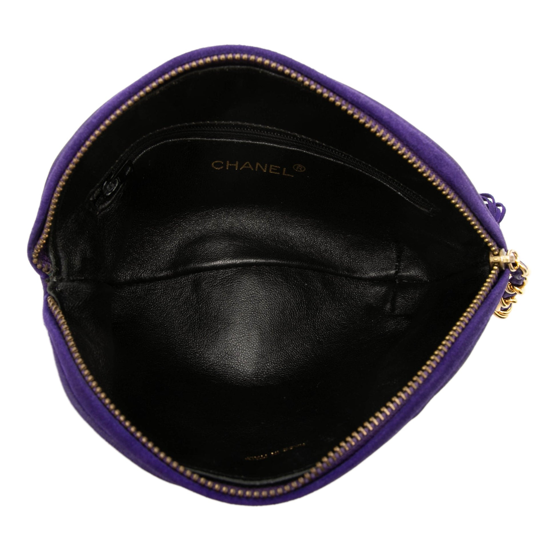Chanel CC Suede Tassel Clutch