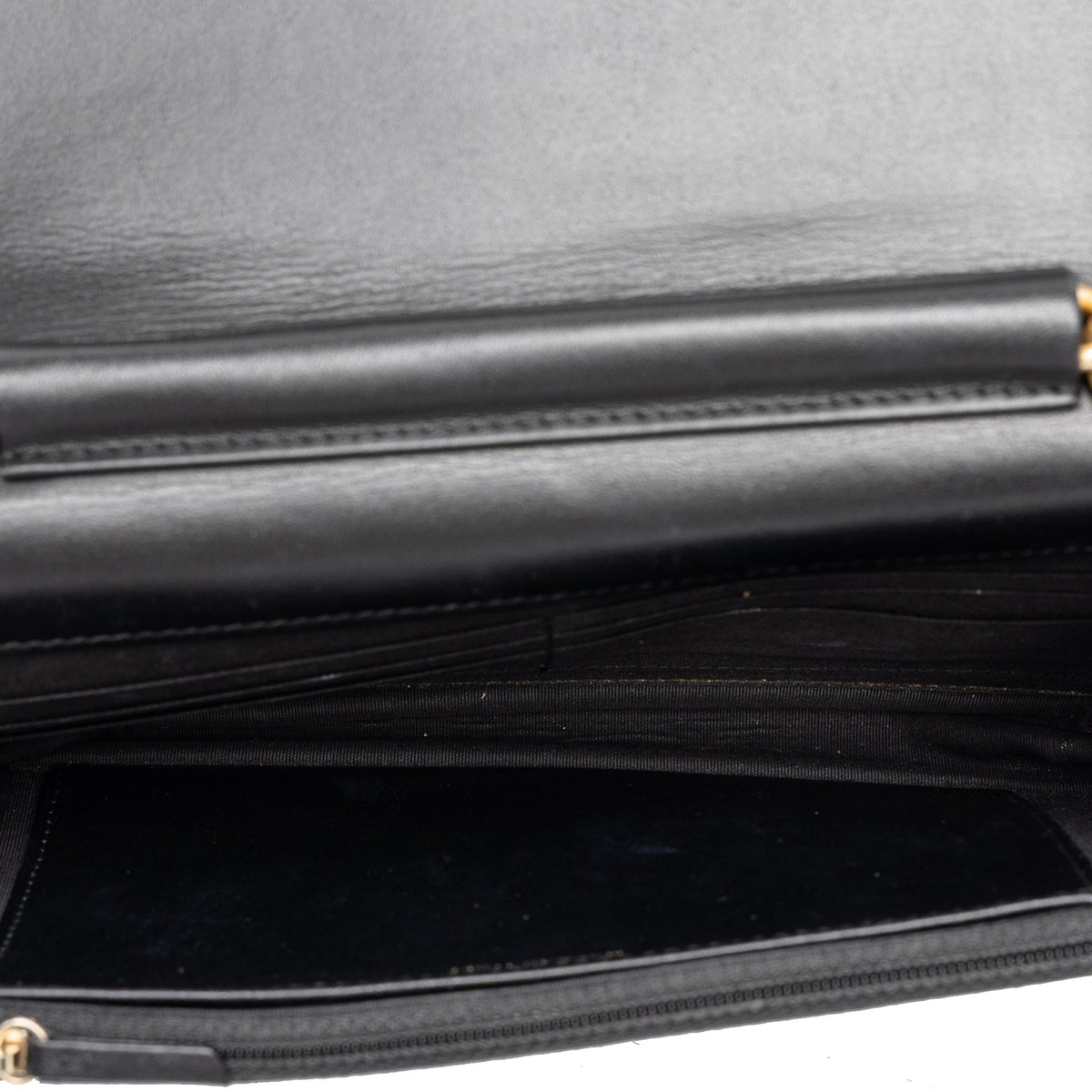 Chanel Quilted Caviar Boy Wallet on Chain — Black