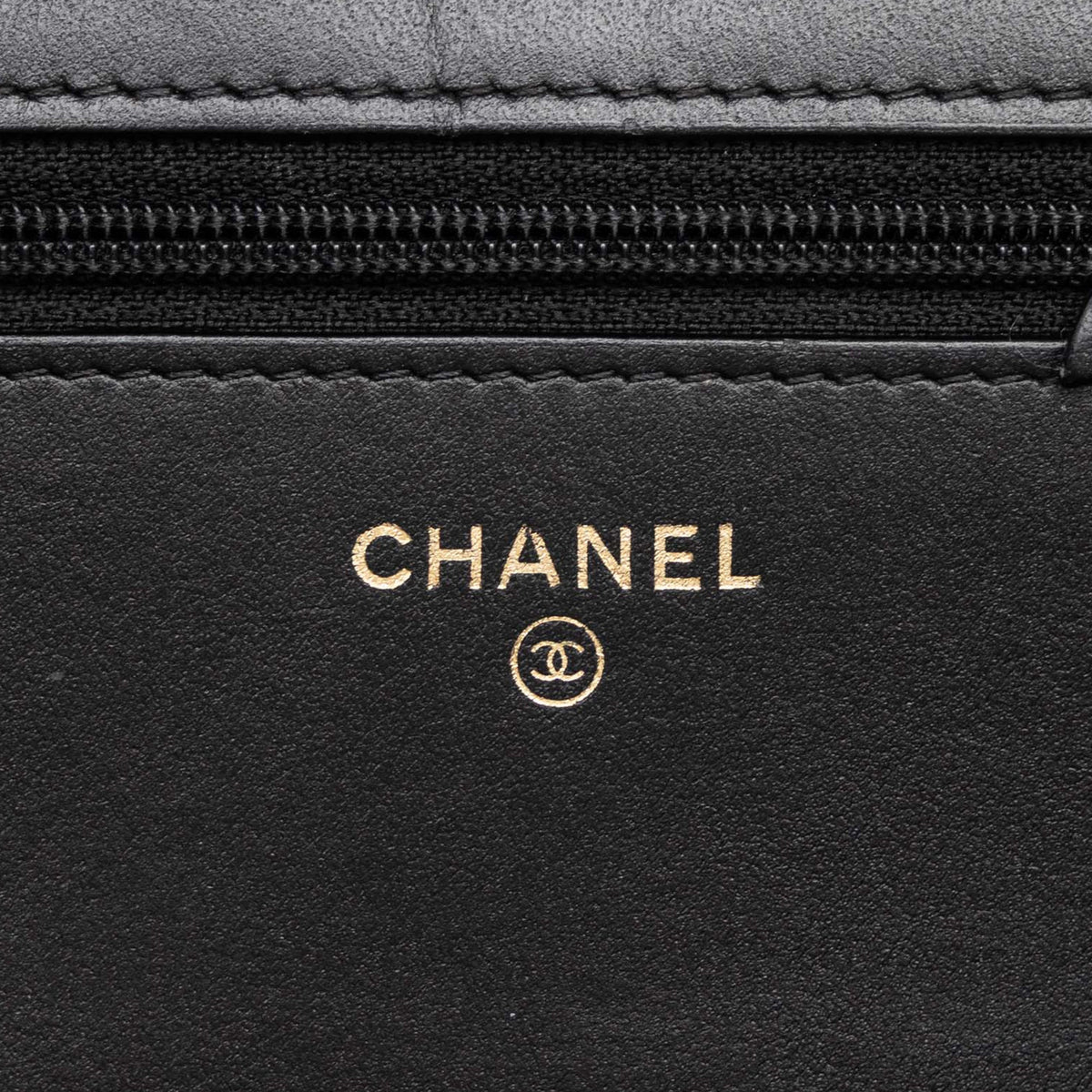 Chanel Quilted Caviar Boy Wallet on Chain — Black