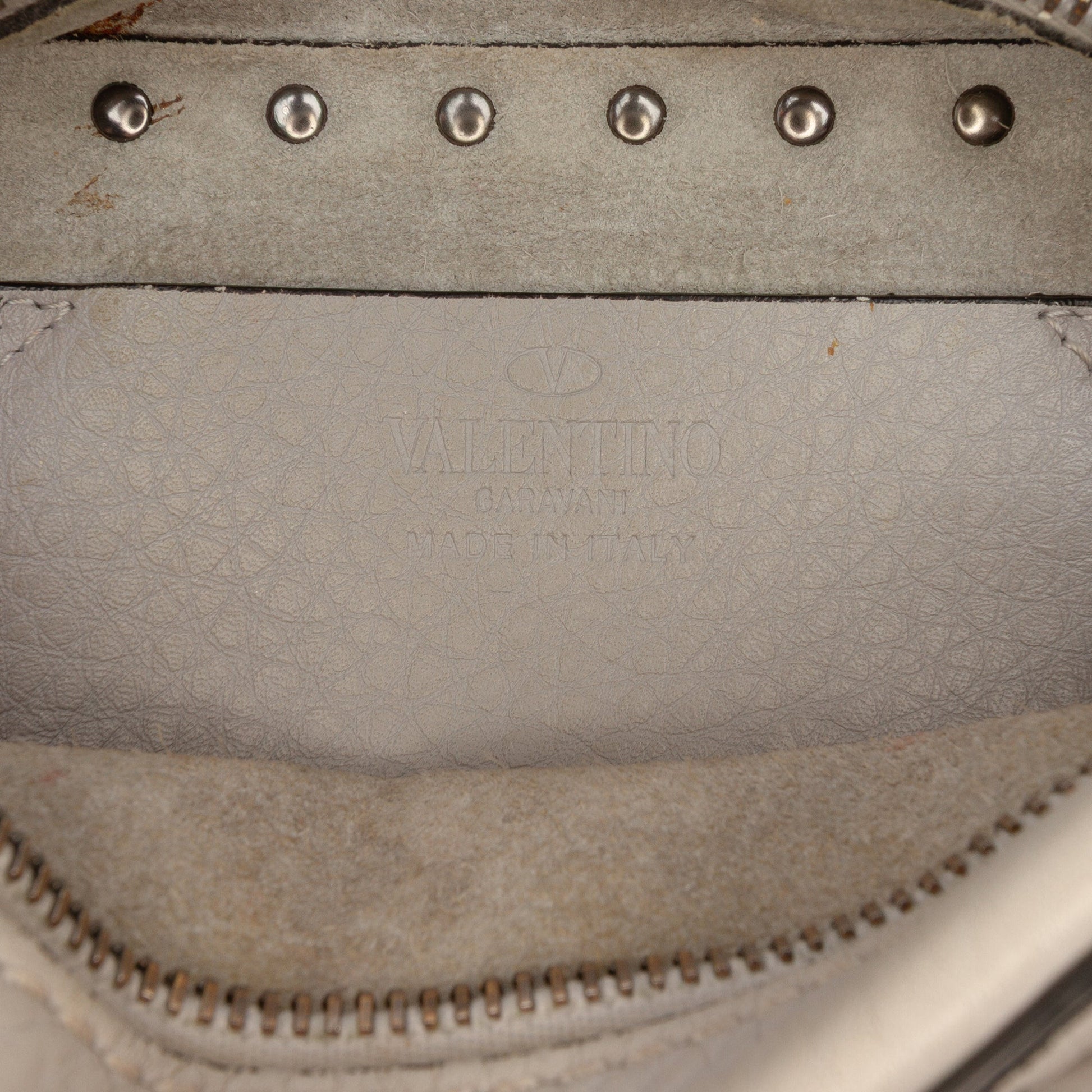 Valentino Pebbled Calfskin Rockstud Flap Pocket Camera Bag