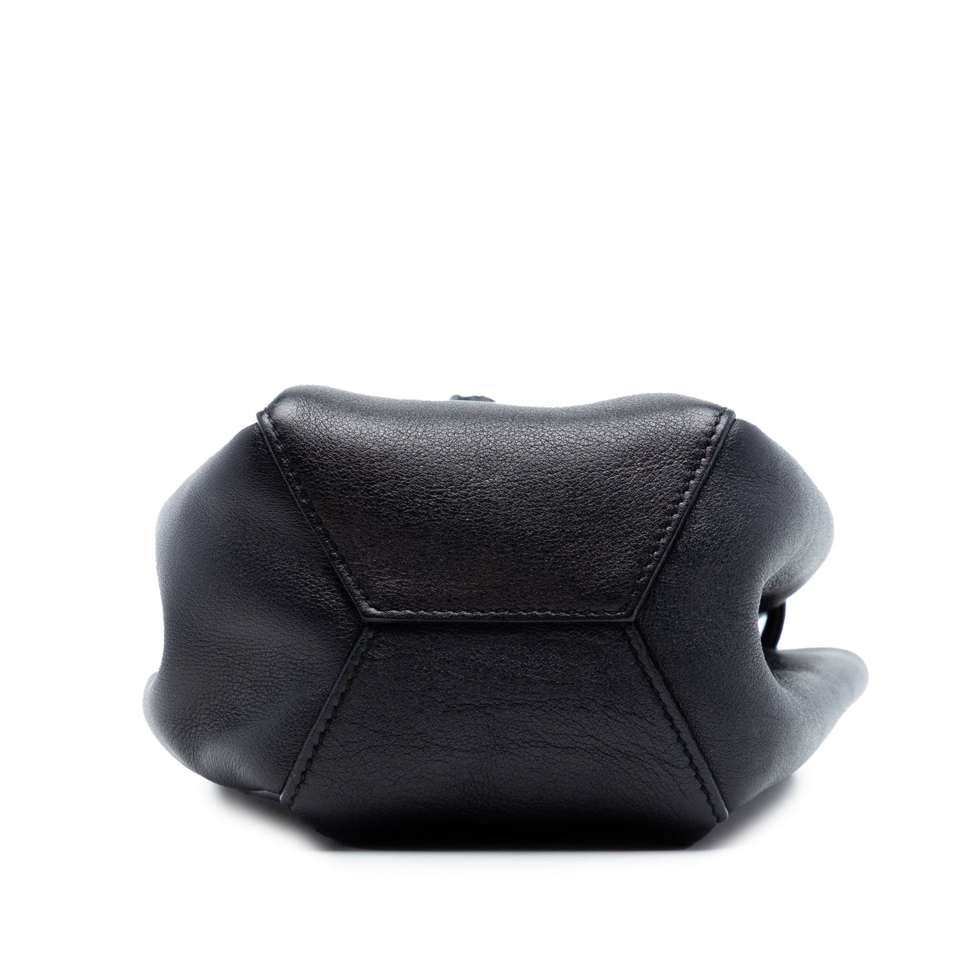 Saint Laurent Mini Leather Monogram Embellished Bourse Bucket Bag