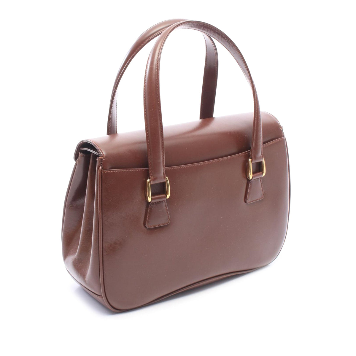 Gucci Calfskin Lady Lock Handbag — Brown