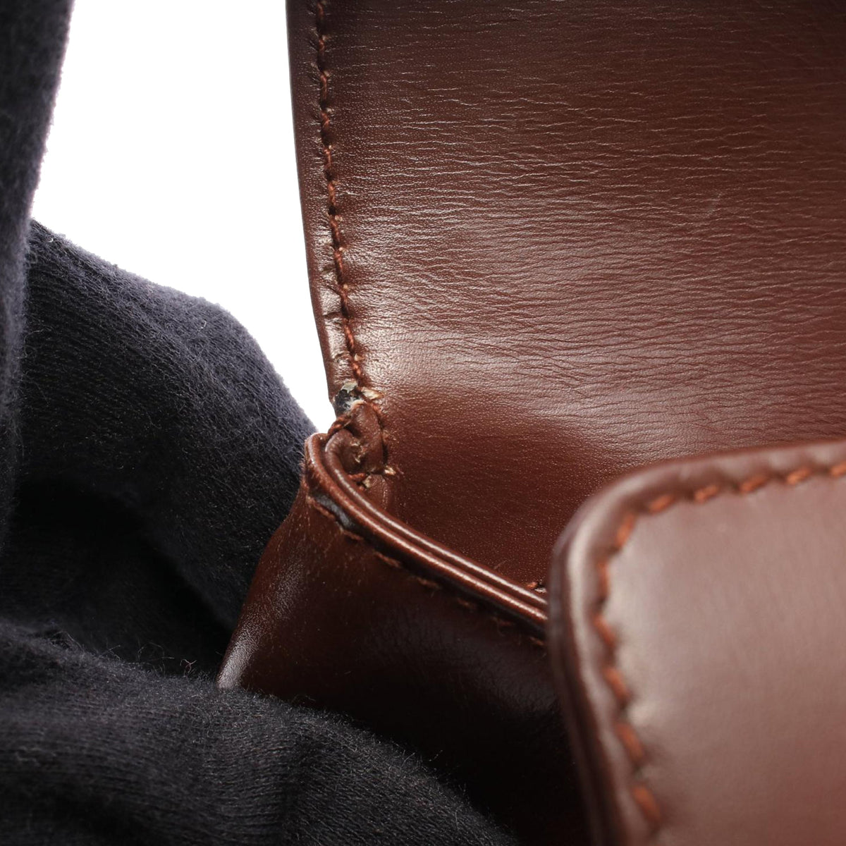 Gucci Calfskin Lady Lock Handbag — Brown