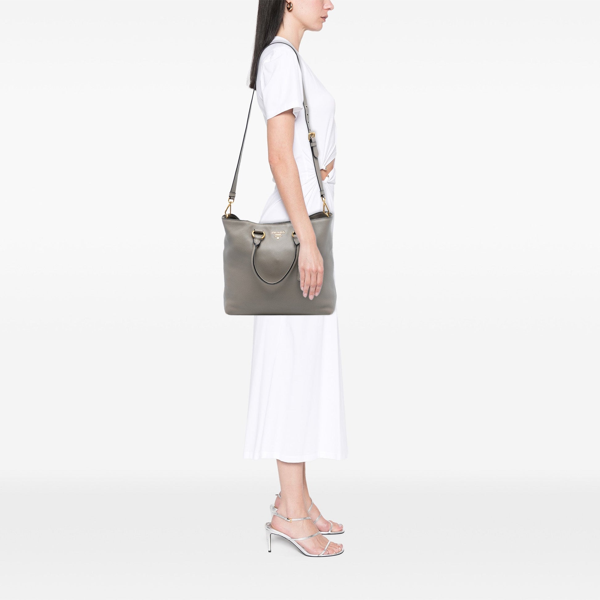 Prada Vitello Daino Open Convertible Tote