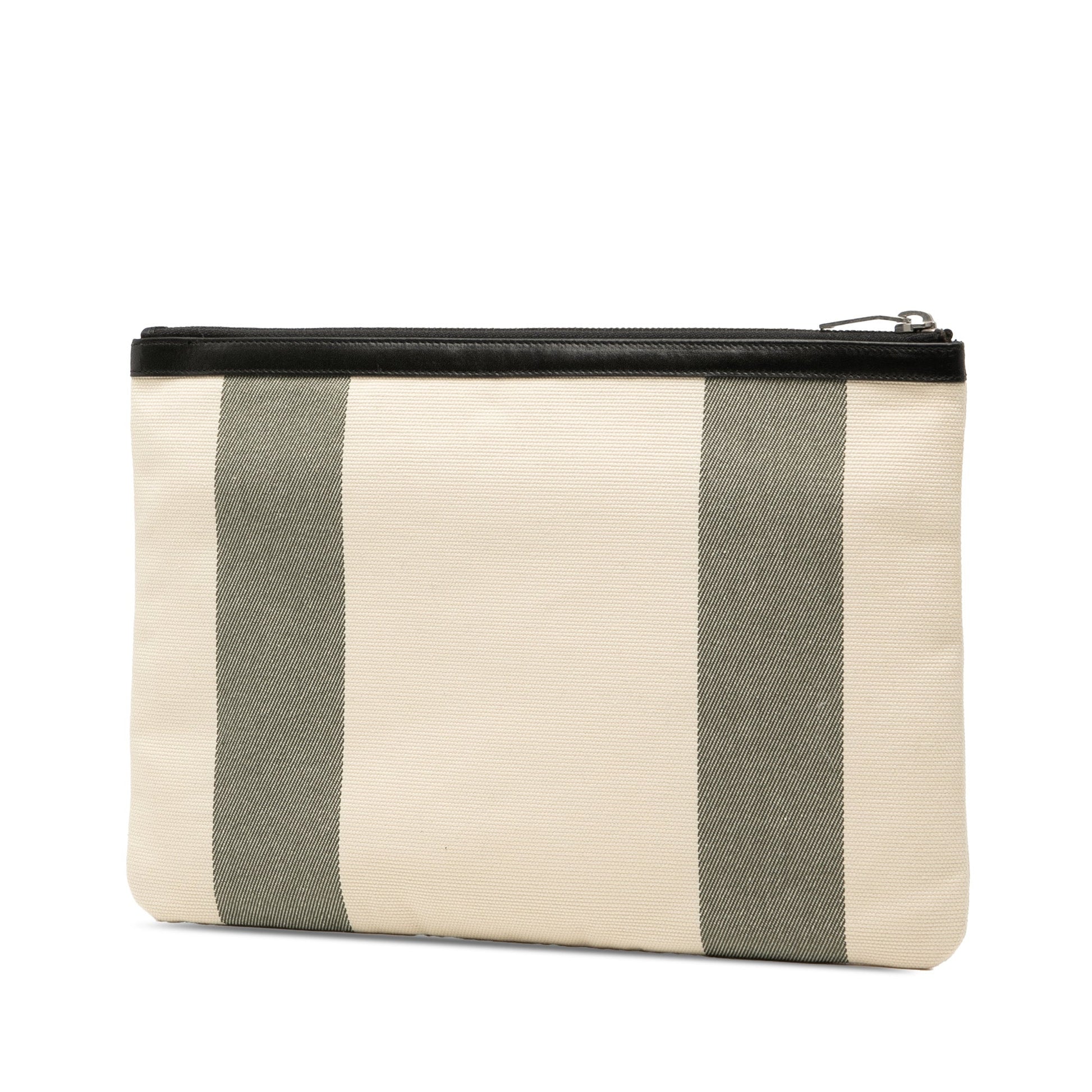 Saint Laurent Canvas Beach Zip Clutch
