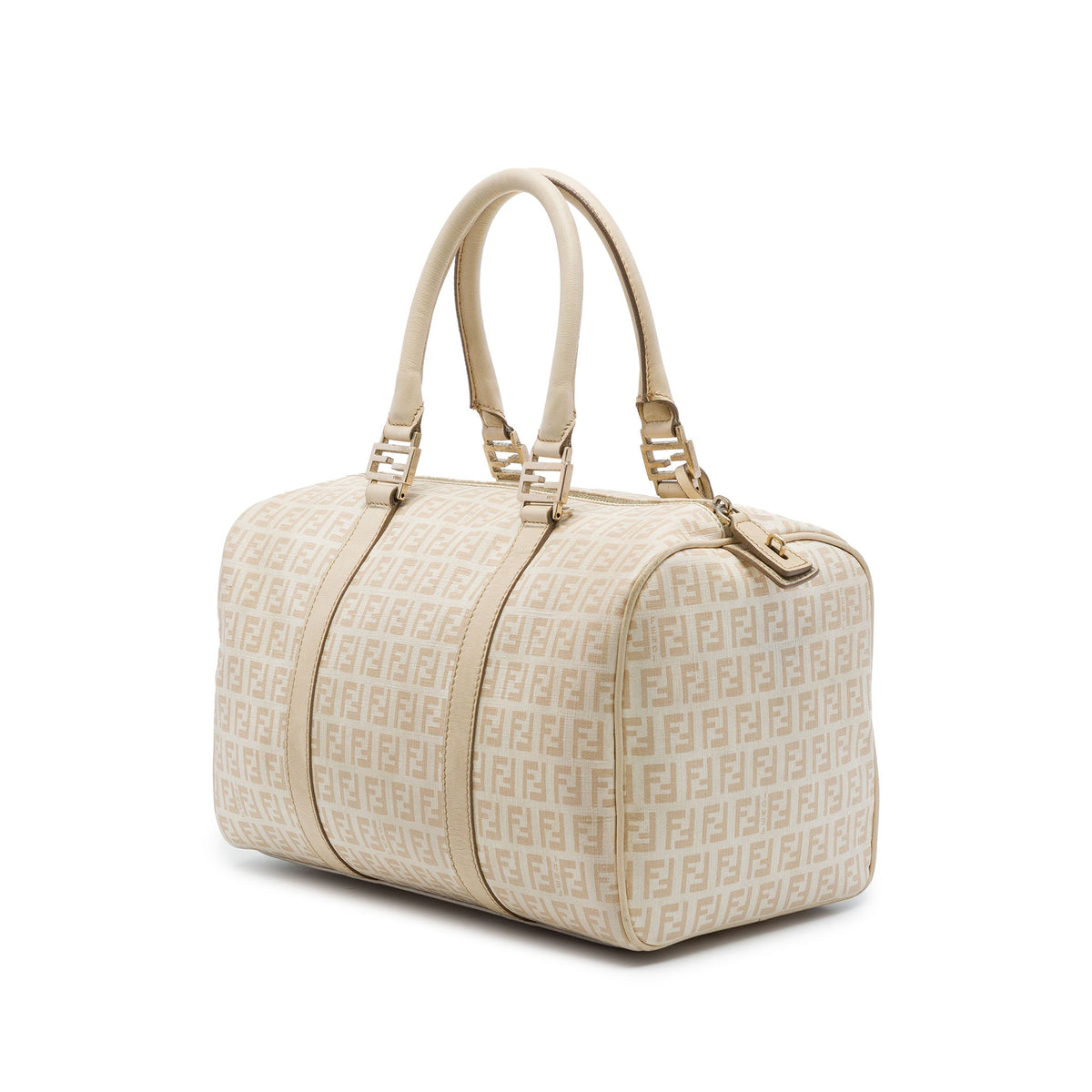 Fendi Zucchino Spalmati Forever Bauletto Boston Bag