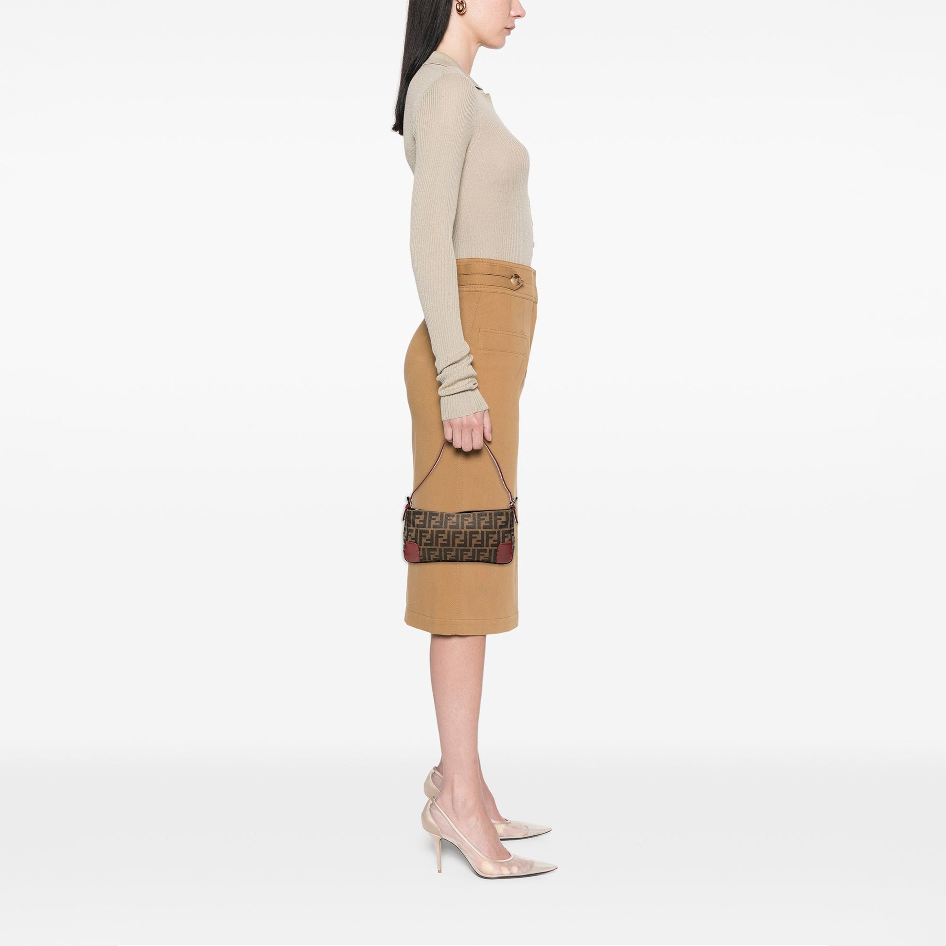 Fendi Zucca Canvas Shoulder Bag