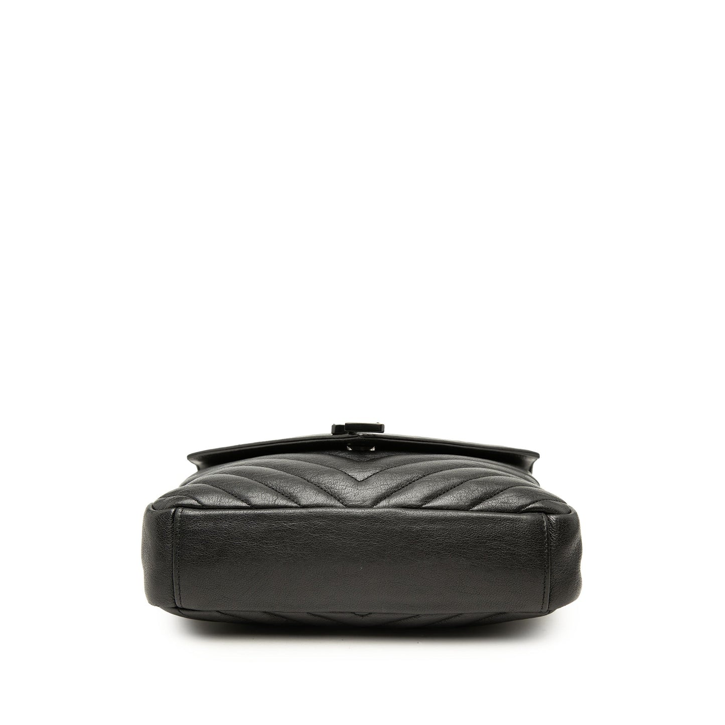 Saint Laurent Medium Chevron Sheepskin  Monogram Monochrome College Bag