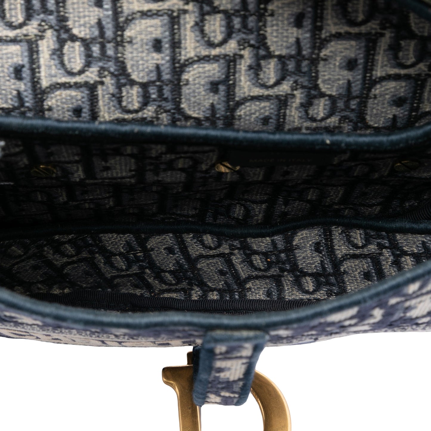 Dior Oblique Embroidered Canvas Saddle Bag