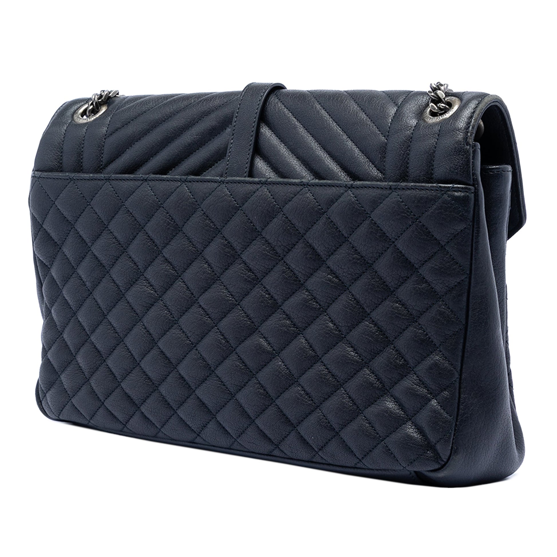 Saint Laurent Large Triquilt Sheepskin Monogram College Bag